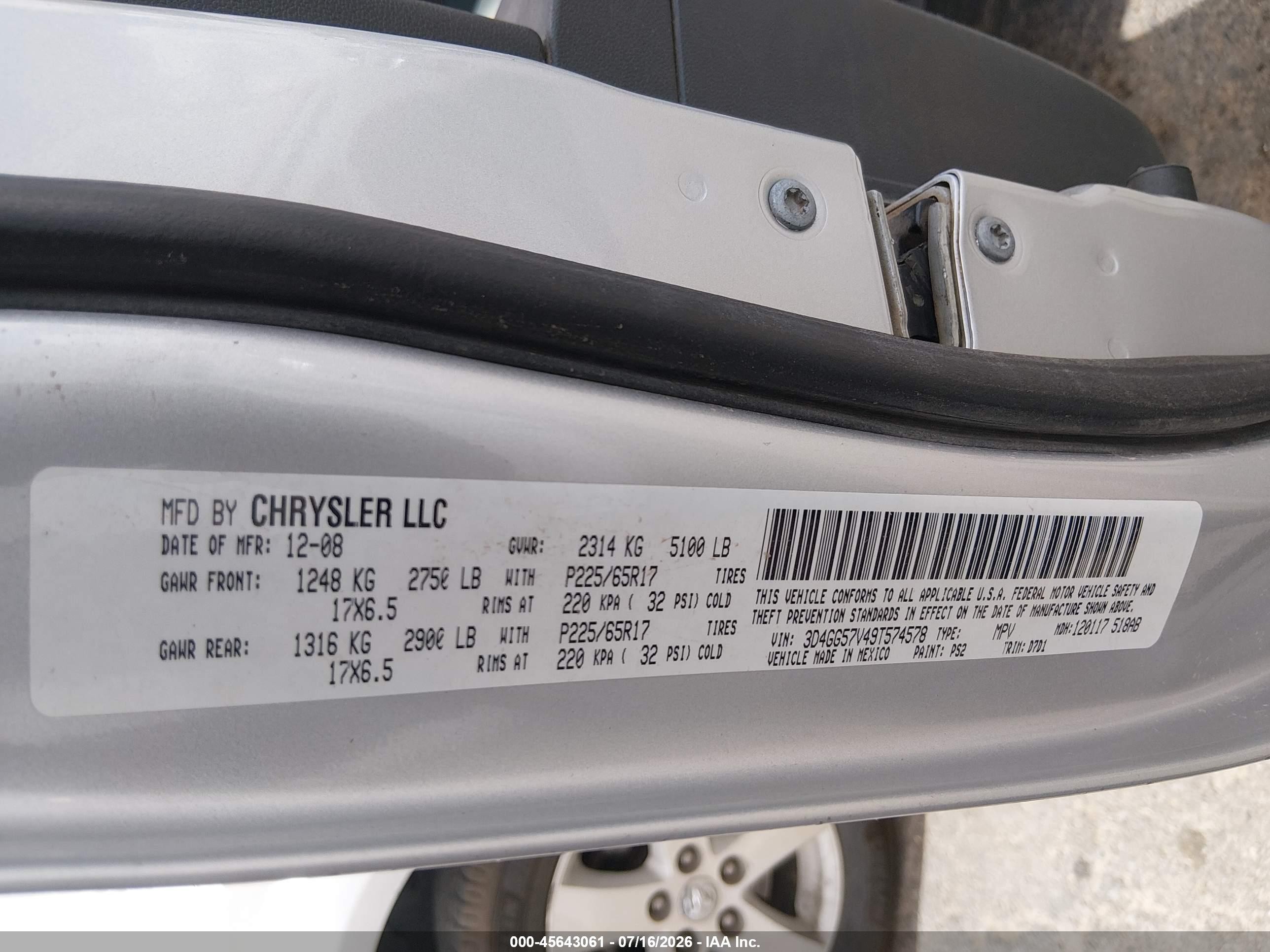 2009 Dodge Journey Sxt Silver vin: 3D4GG57V49T574578