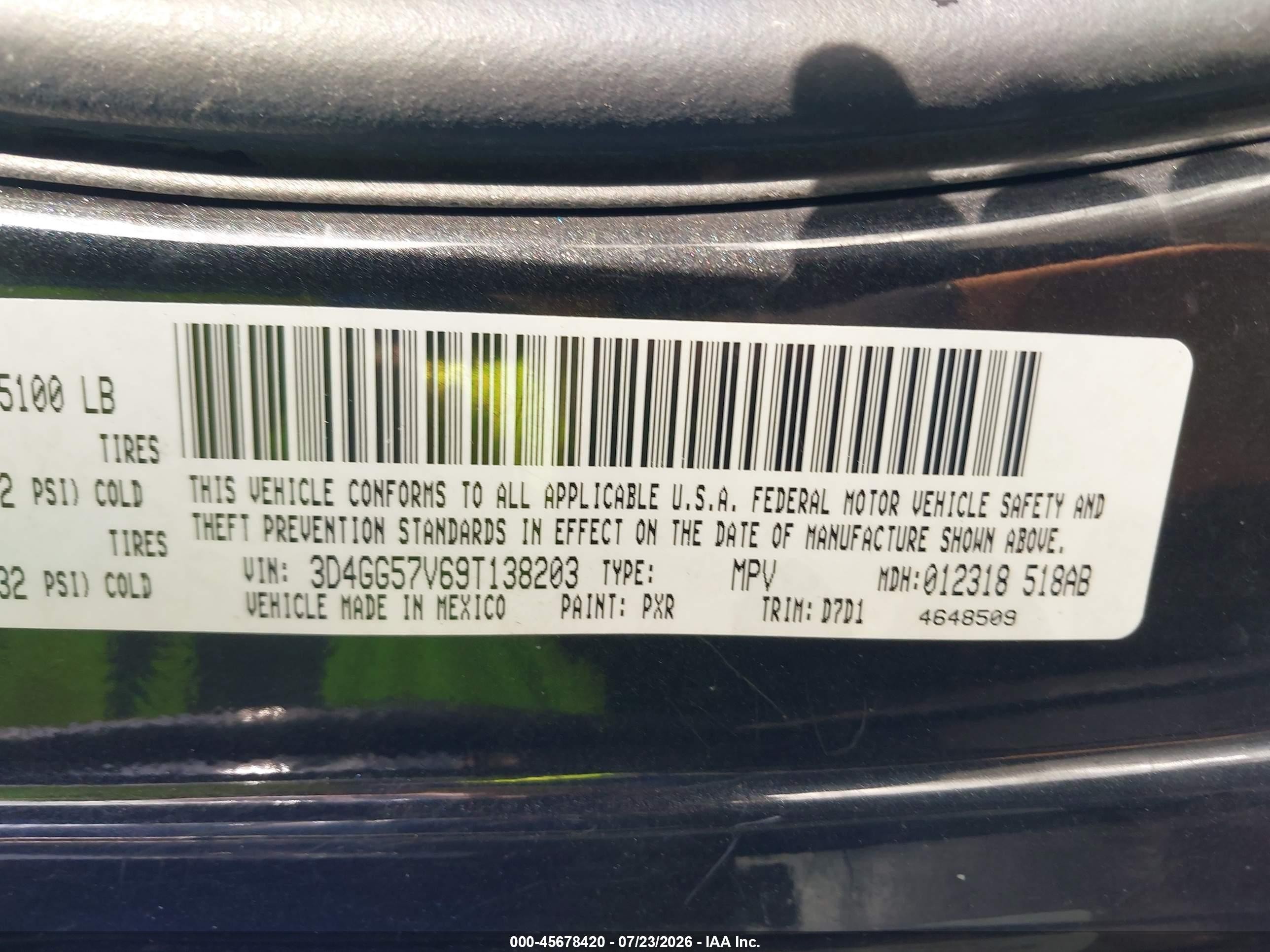 2009 Dodge Journey Sxt Black vin: 3D4GG57V69T138203