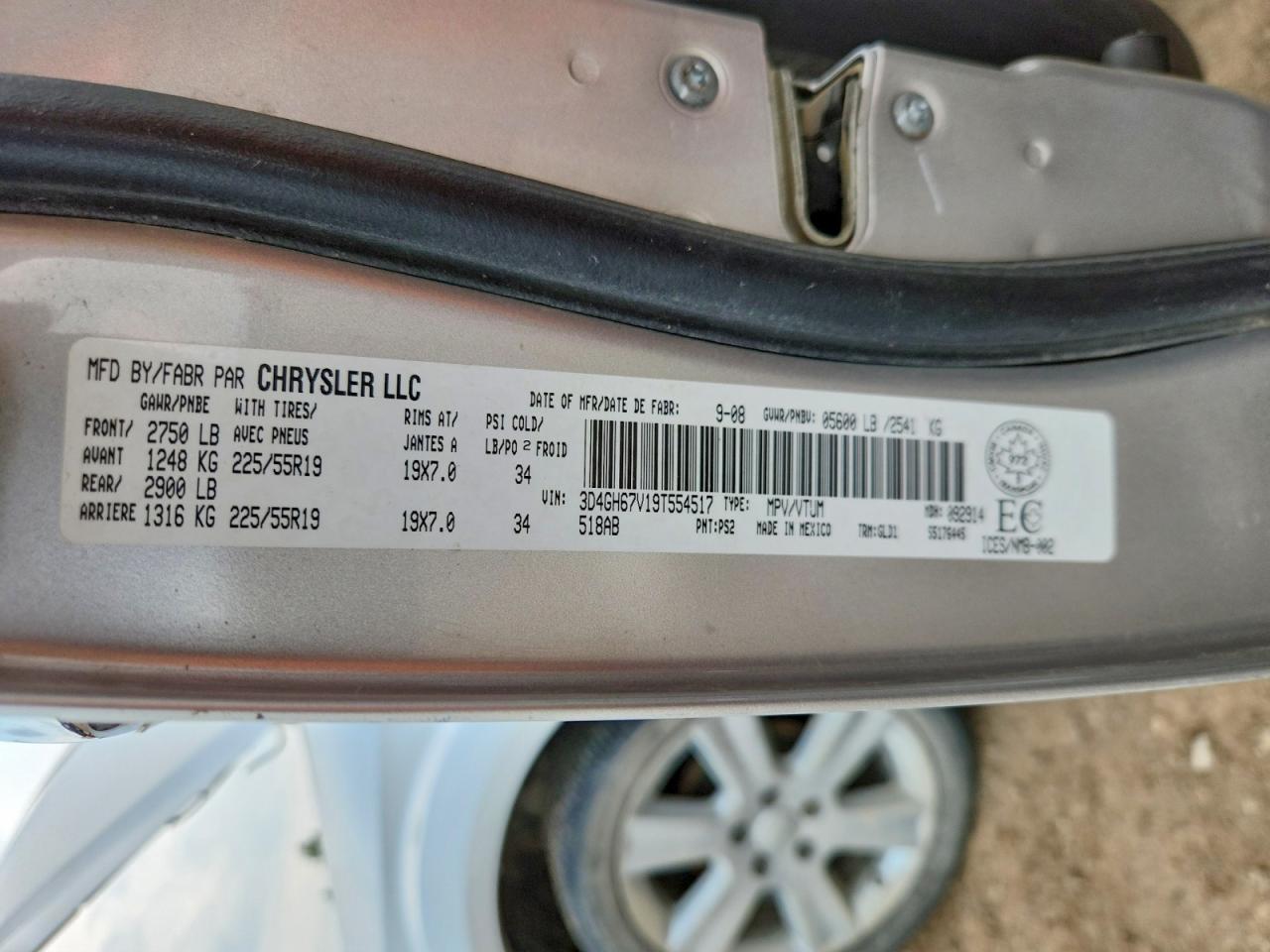 2009 Dodge Journey R/t Silver vin: 3D4GH67V19T554517