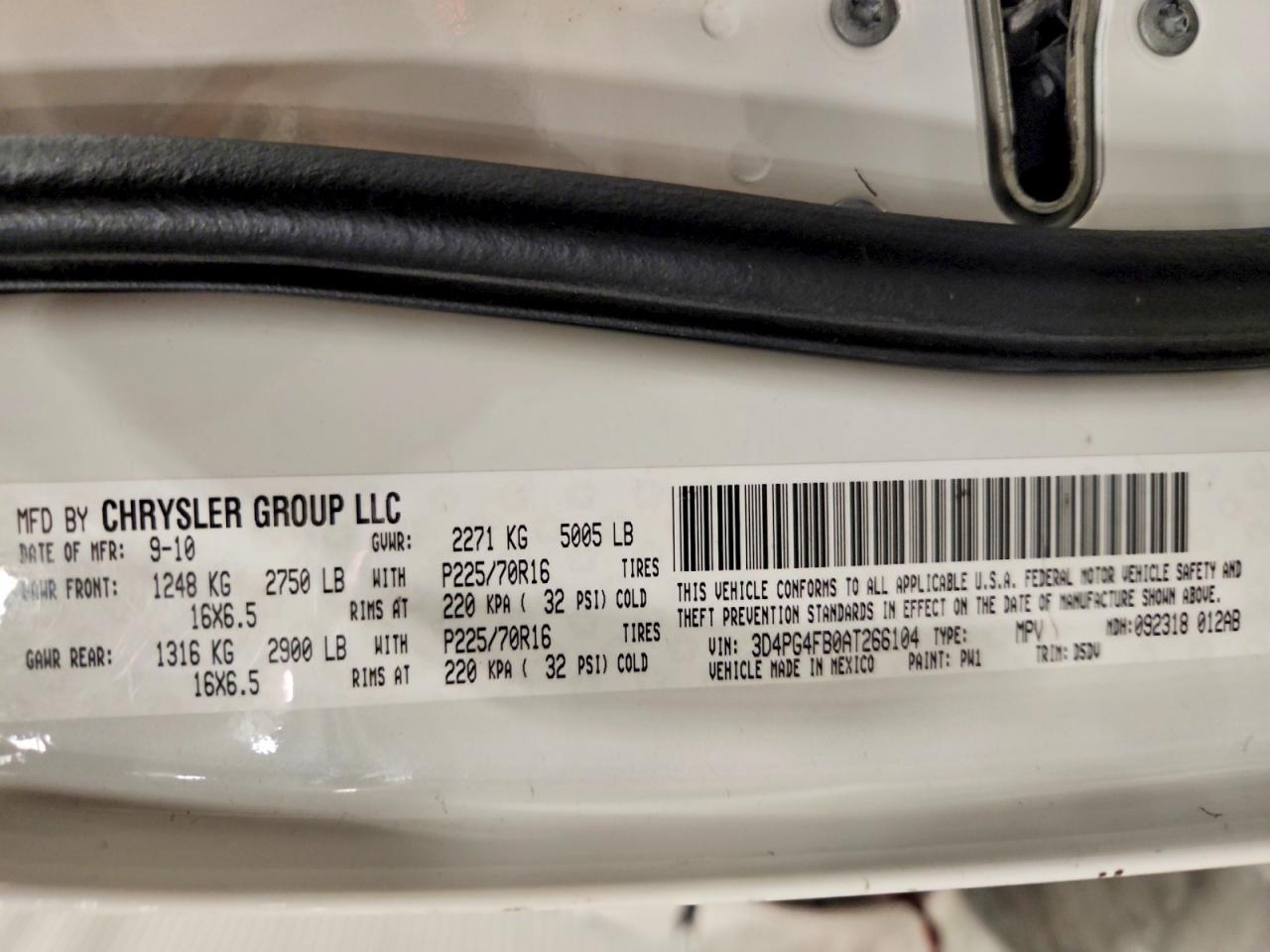 2010 Dodge Journey Se White vin: 3D4PG4FB0AT266104