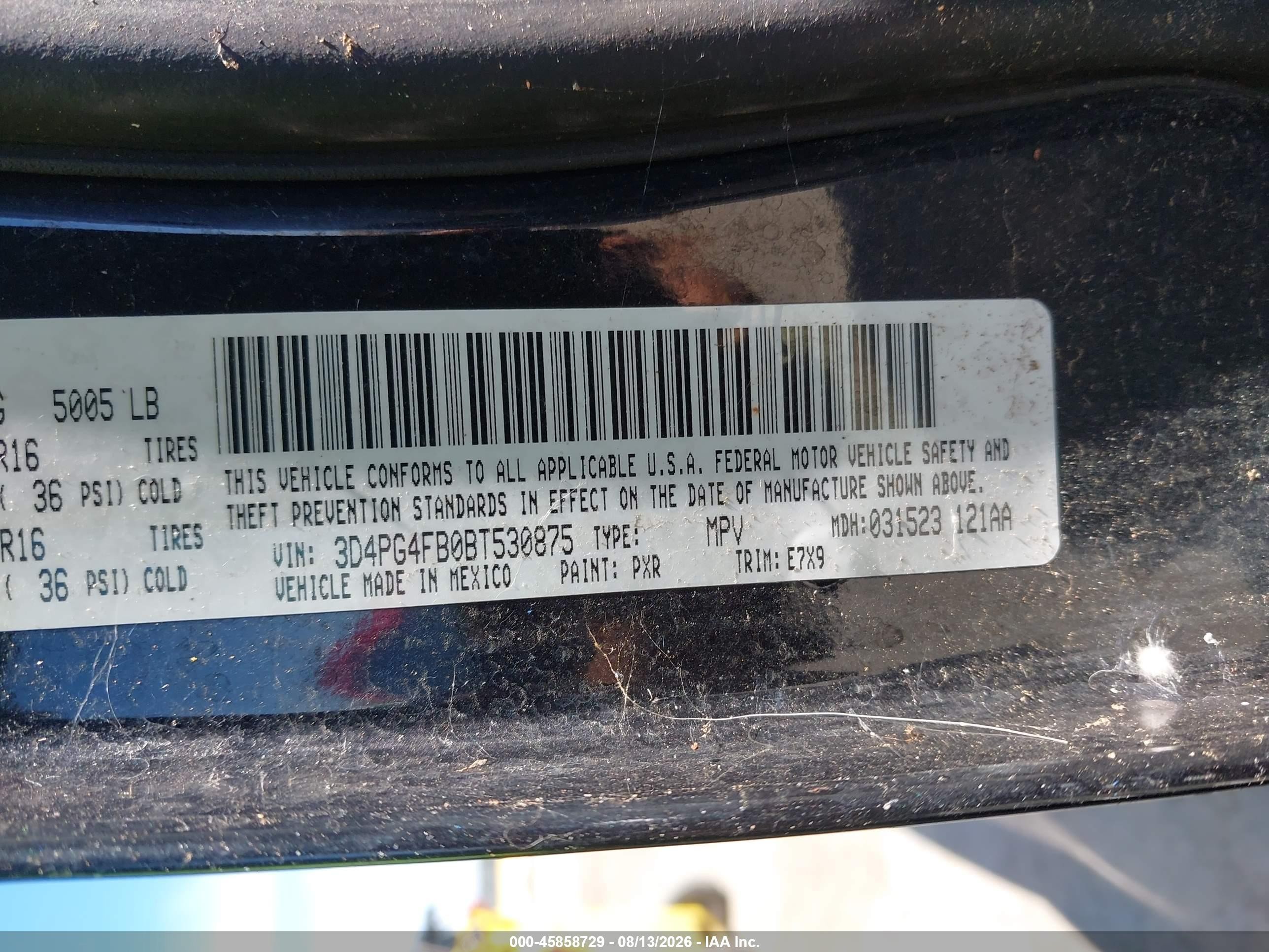 2011 Dodge Journey Express Black vin: 3D4PG4FB0BT530875