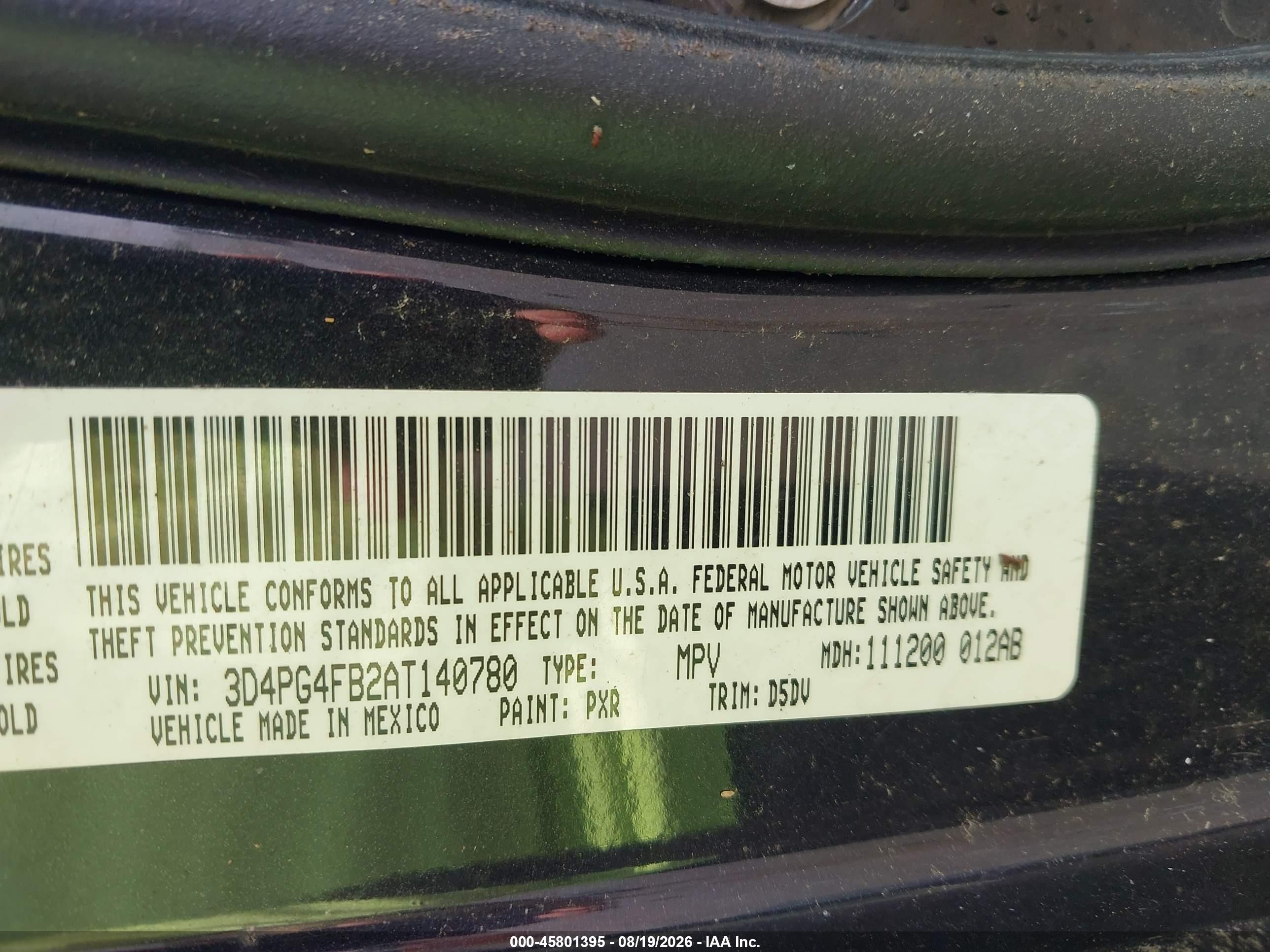 2010 Dodge Journey Se Black vin: 3D4PG4FB2AT140780