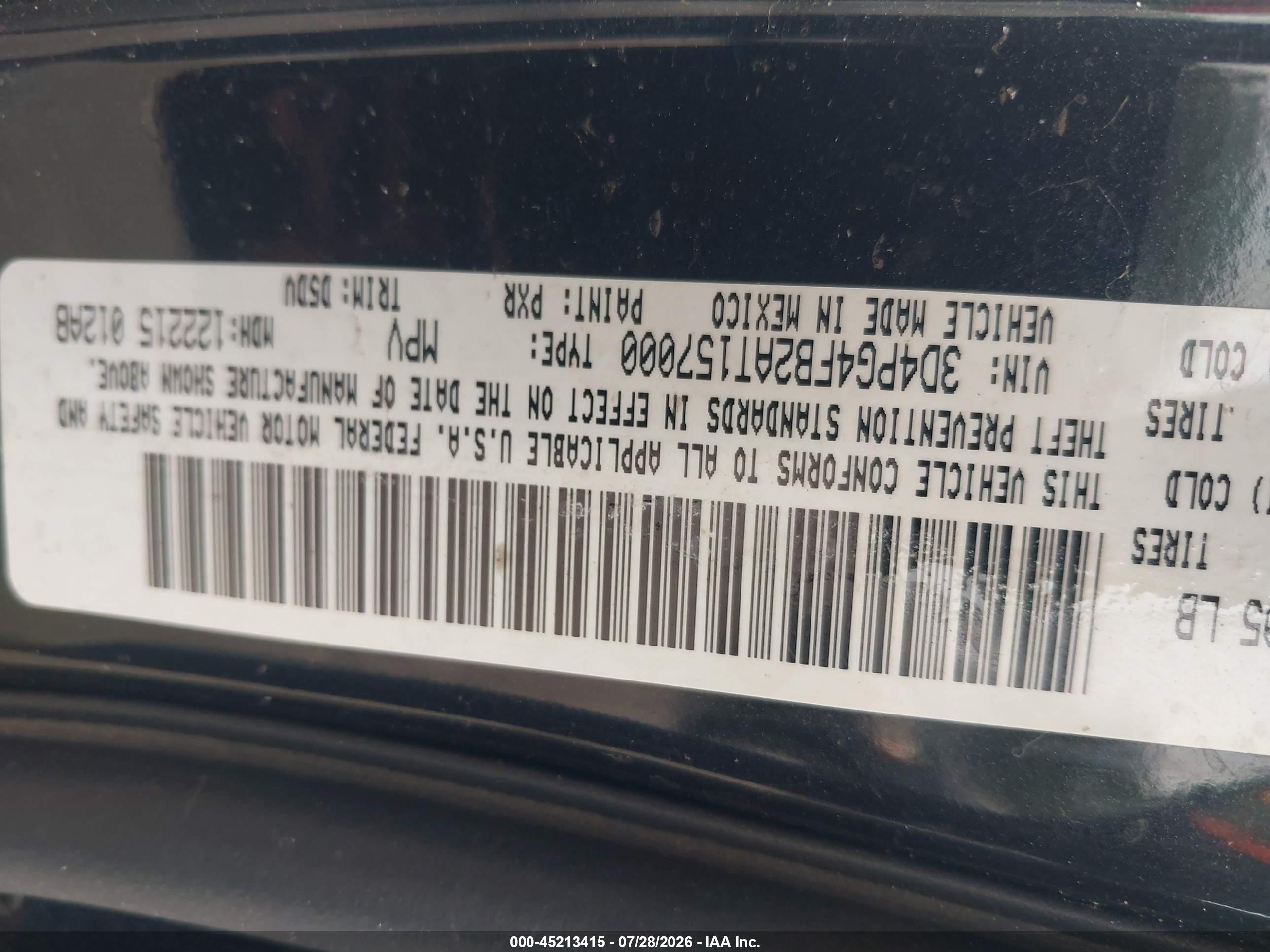2010 Dodge Journey Se Black vin: 3D4PG4FB2AT157000