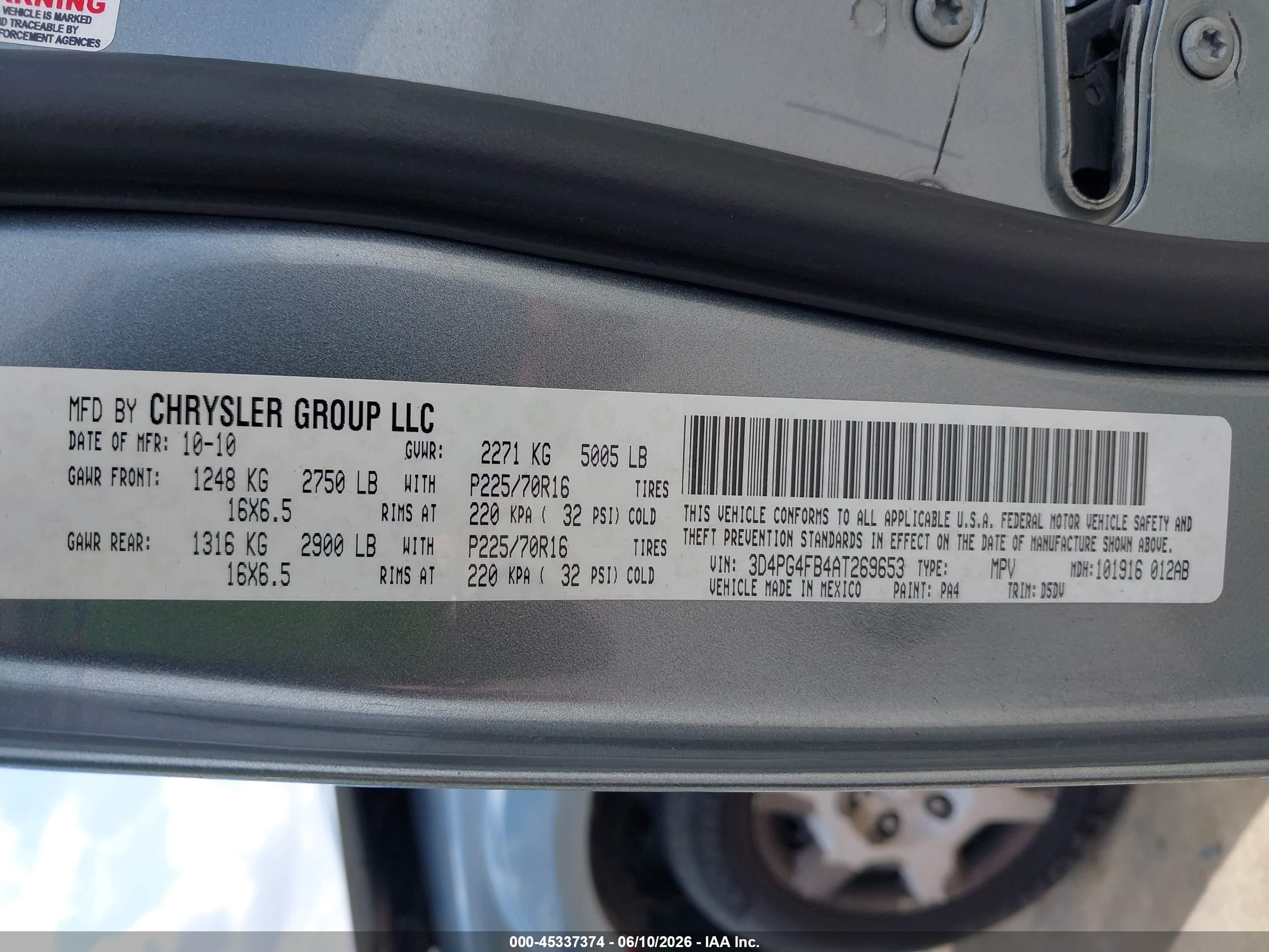 2010 Dodge Journey Se Blue vin: 3D4PG4FB4AT269653