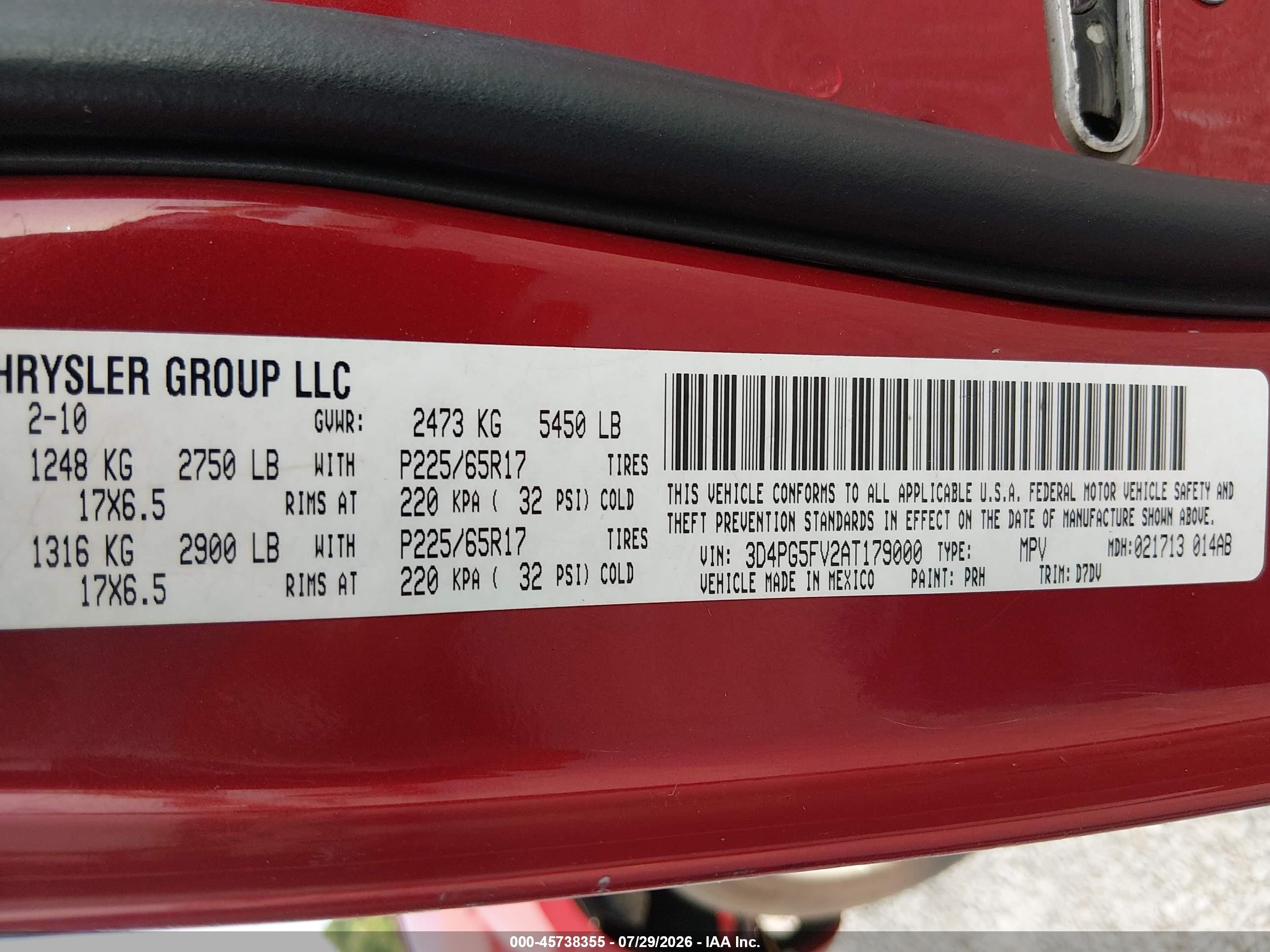 2010 Dodge Journey Sxt Красный vin: 3D4PG5FV2AT179000