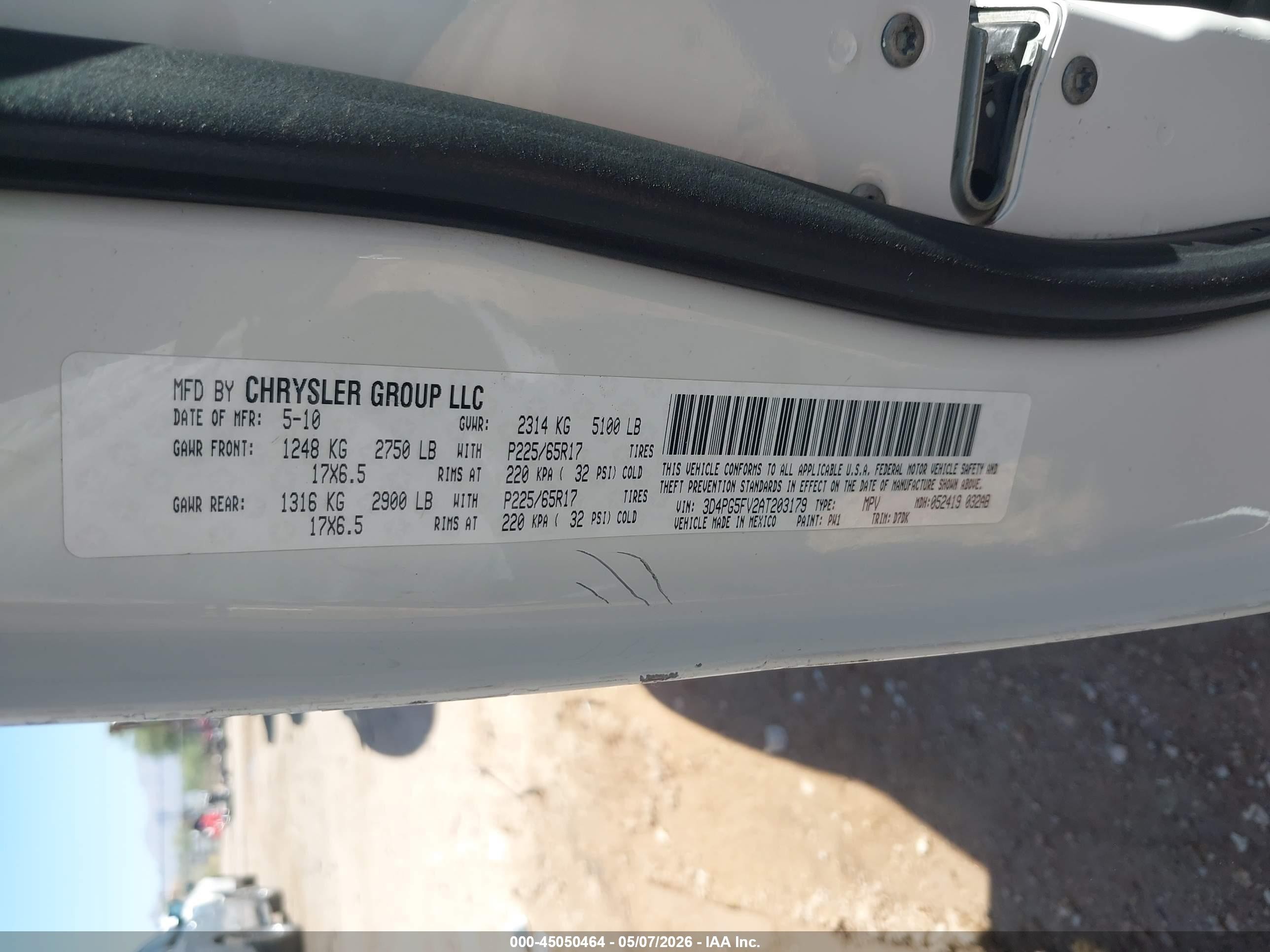 2010 Dodge Journey Sxt White vin: 3D4PG5FV2AT203179