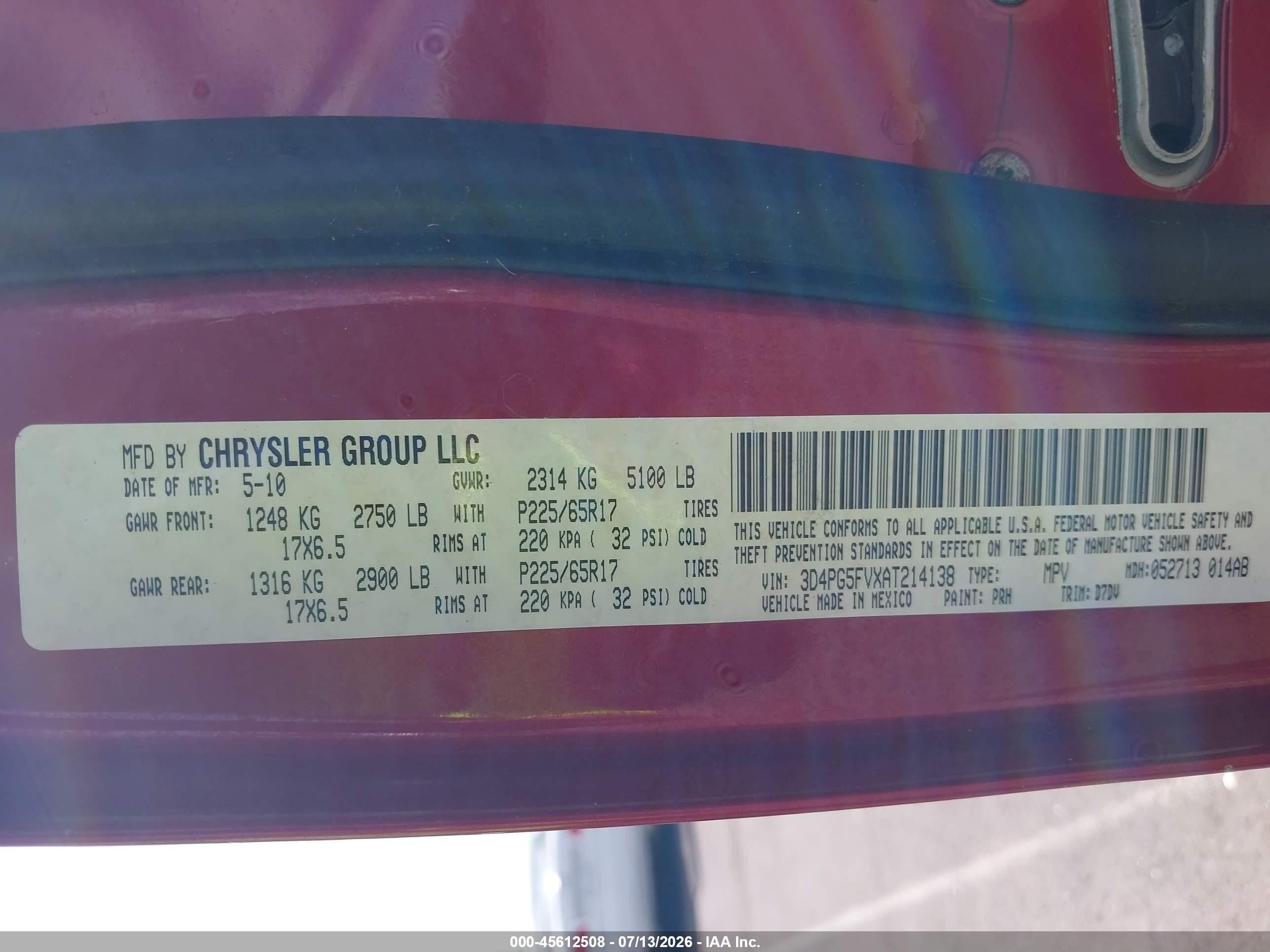 2010 Dodge Journey Sxt Красный vin: 3D4PG5FVXAT214138