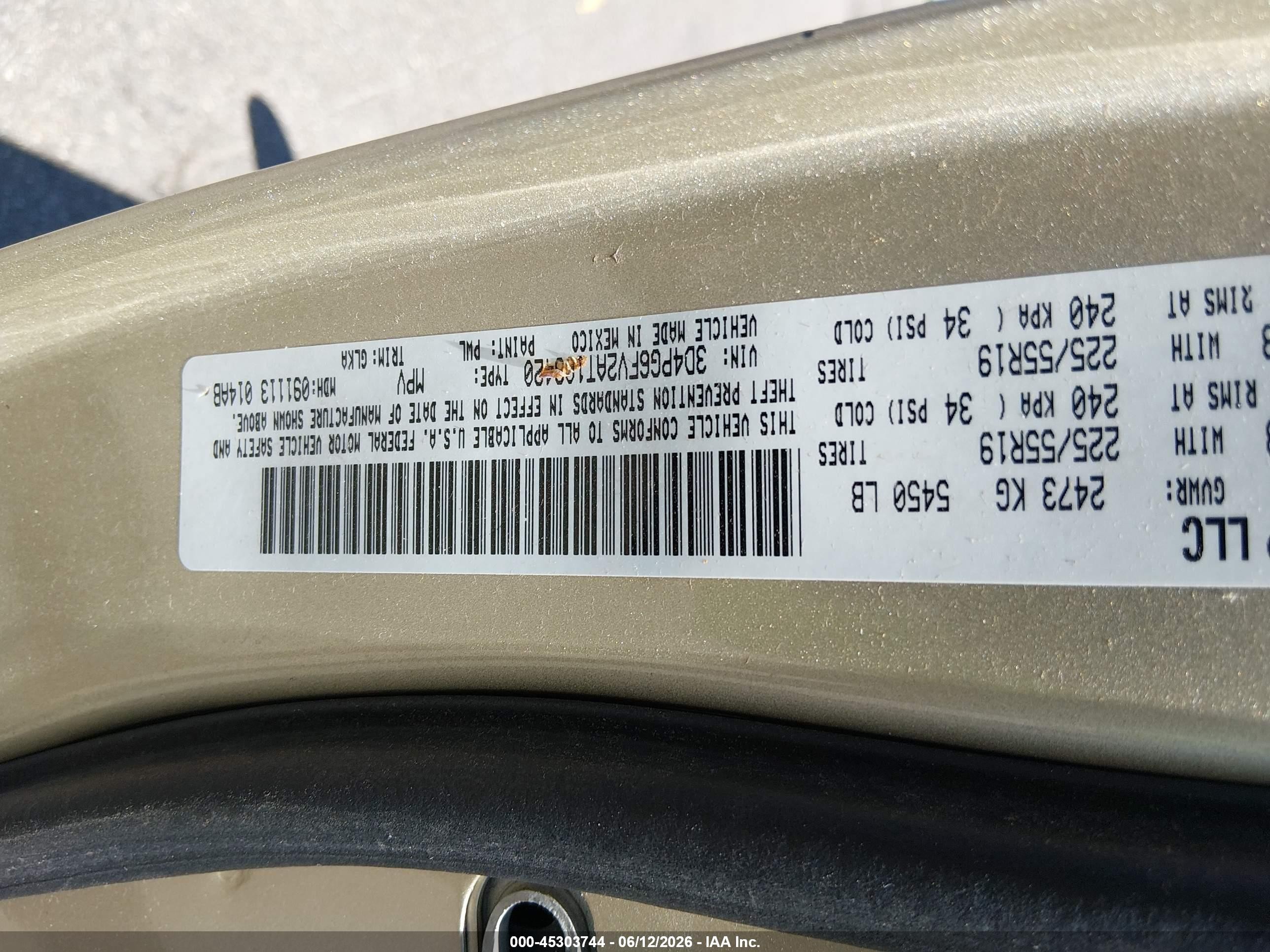 2010 Dodge Journey R/t Gold vin: 3D4PG6FV2AT108420