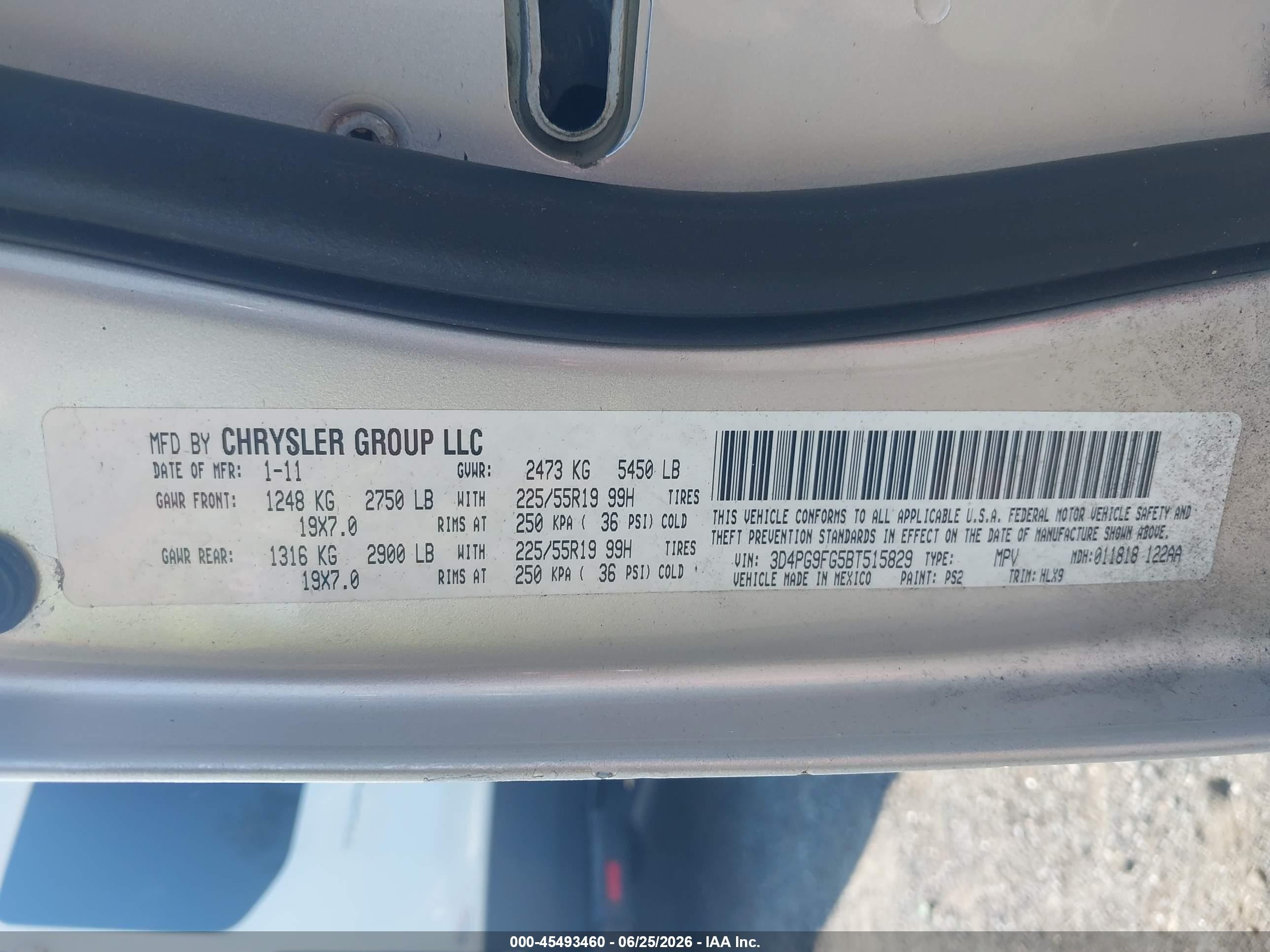 2011 Dodge Journey Lux Gray vin: 3D4PG9FG5BT515829