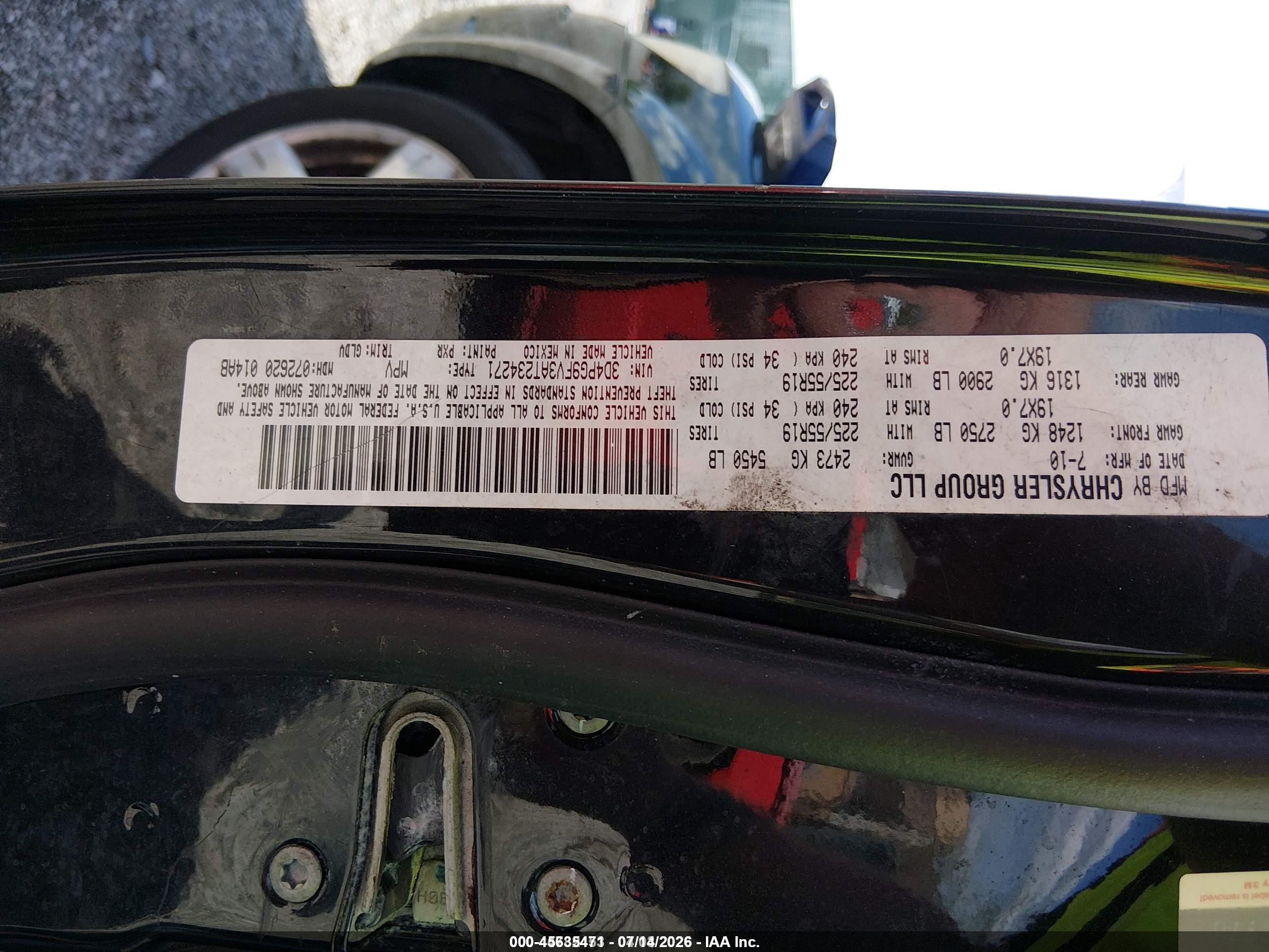 2010 Dodge Journey R/t Черный vin: 3D4PG9FV3AT234271