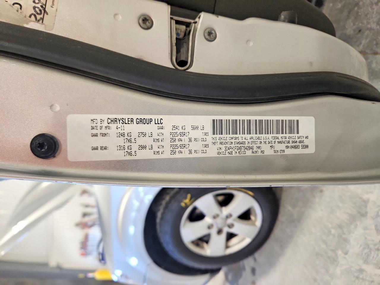 2011 Dodge Journey Mainstreet Silver vin: 3D4PH1FGXBT542846