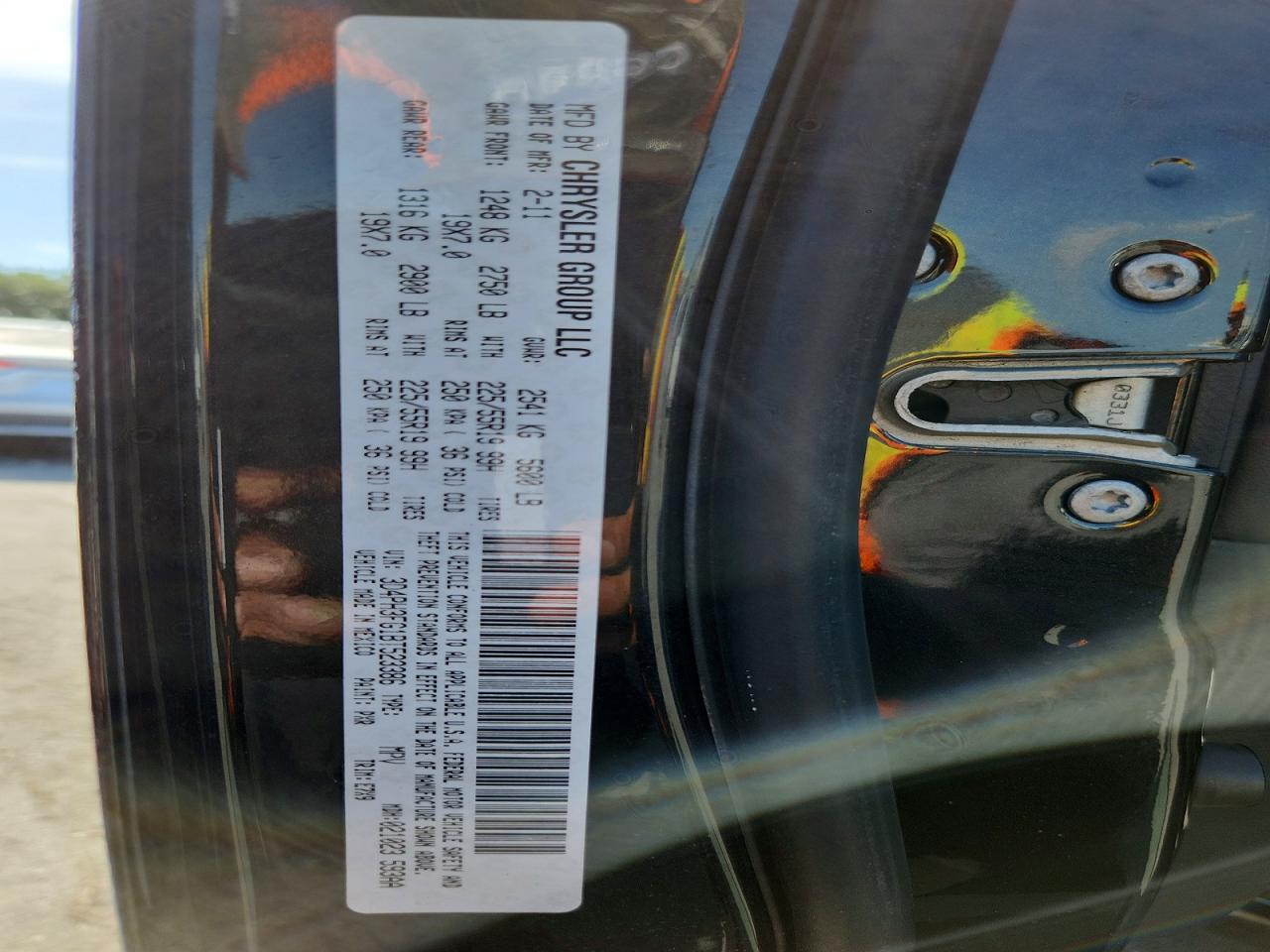 2011 Dodge Journey Crew Black vin: 3D4PH3FG1BT523386