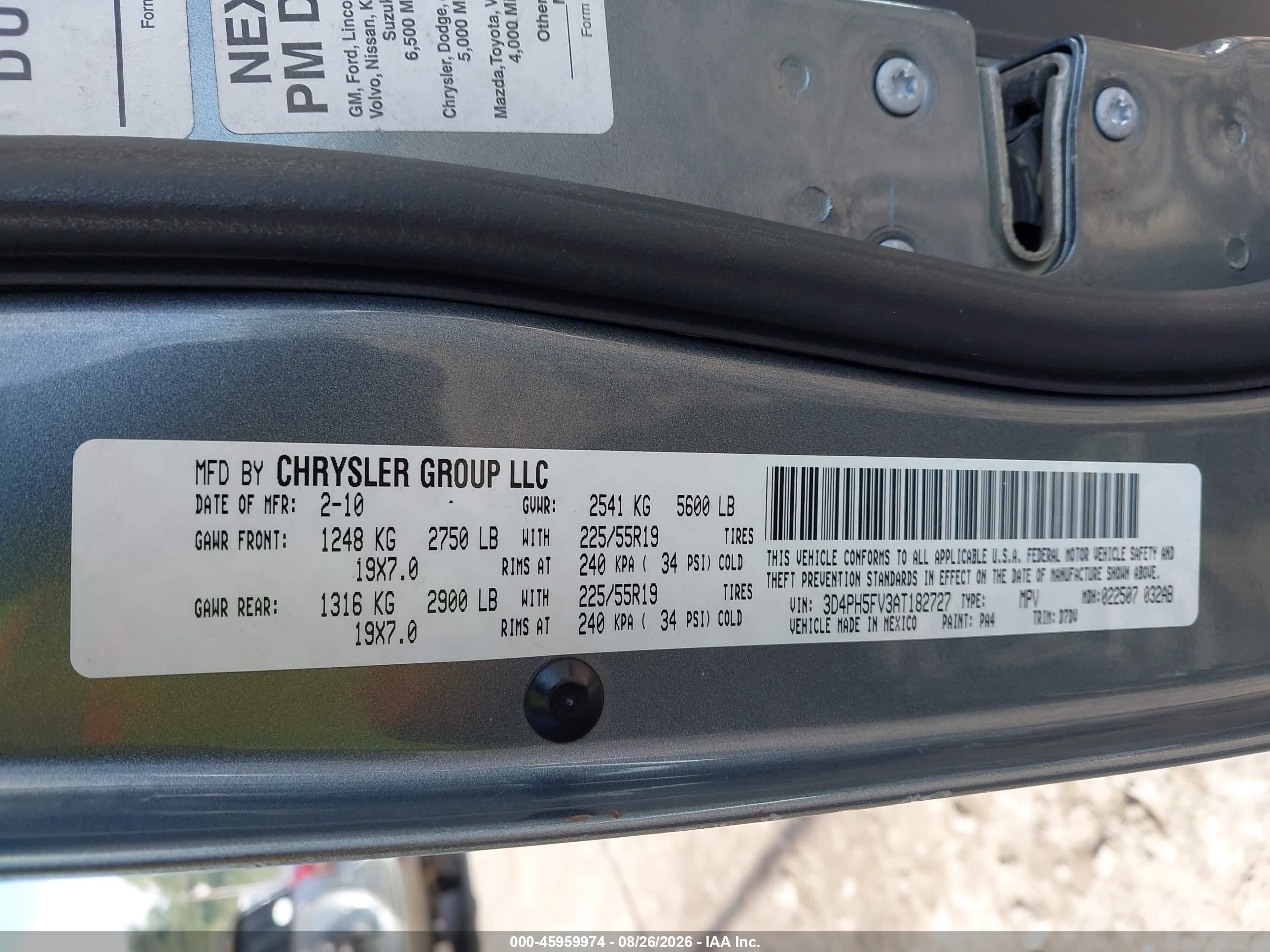 2010 Dodge Journey Sxt Teal vin: 3D4PH5FV3AT182727