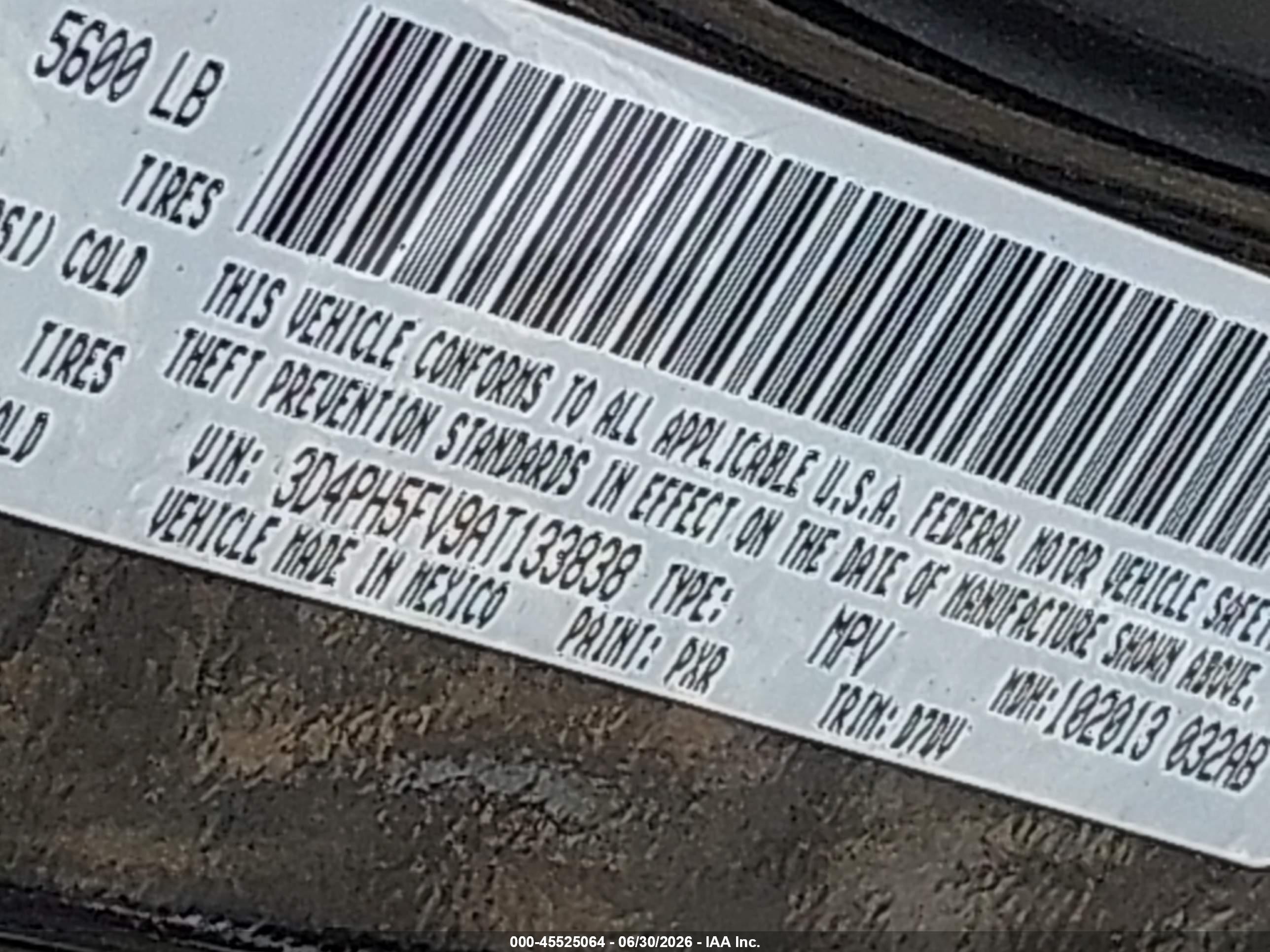 2010 Dodge Journey Sxt Black vin: 3D4PH5FV9AT133838