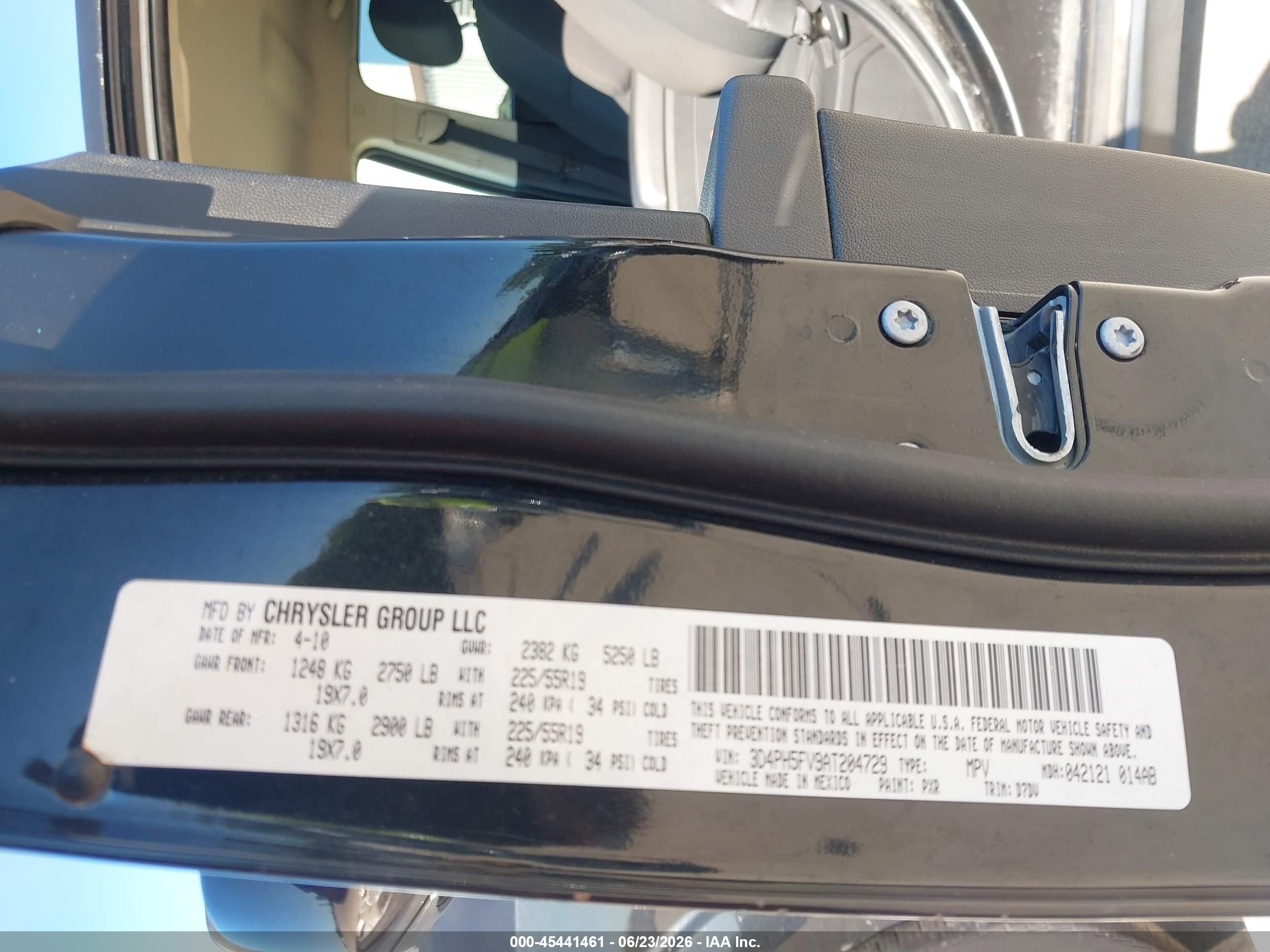 2010 Dodge Journey Sxt Black vin: 3D4PH5FV9AT204729