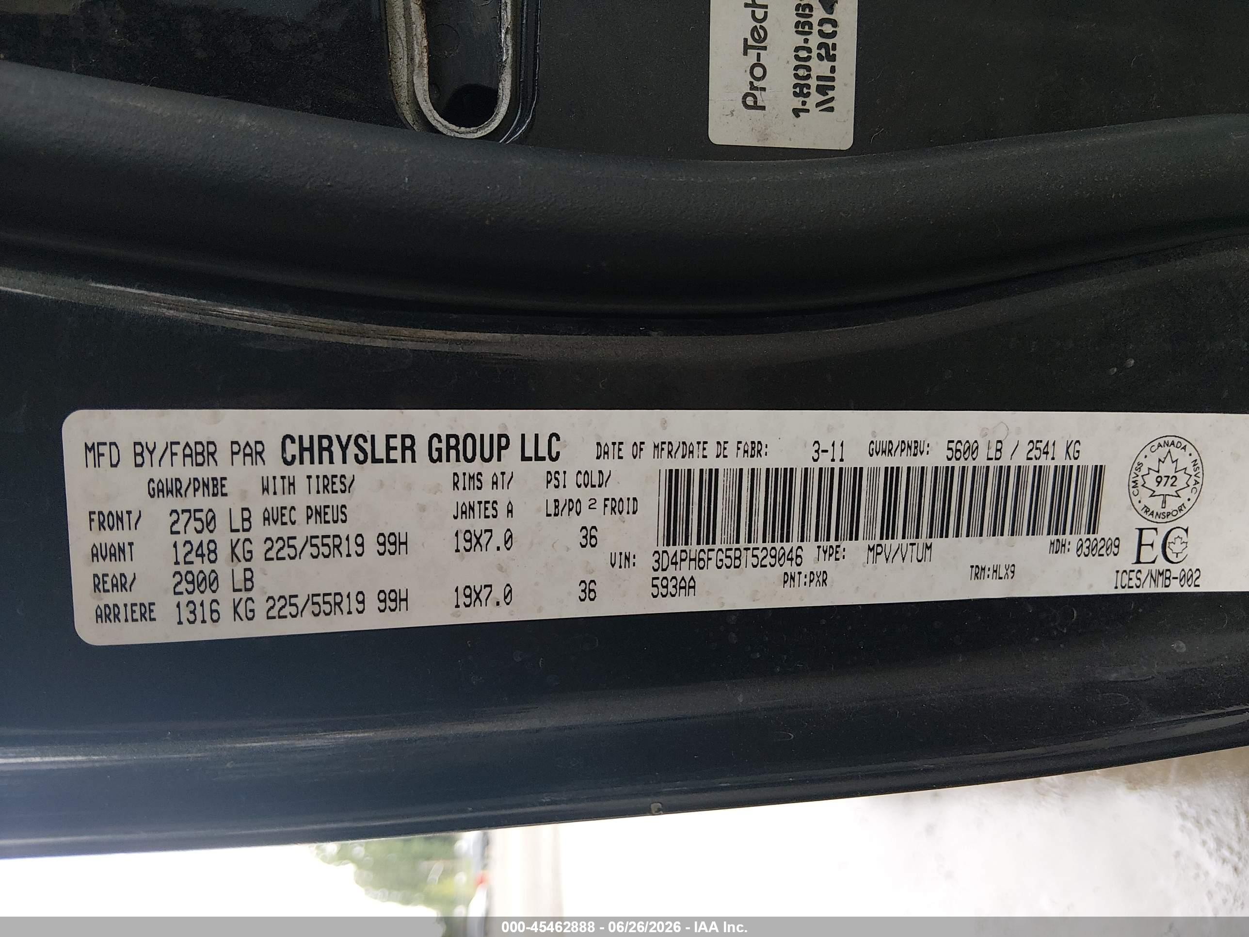 2011 Dodge Journey R/t Black vin: 3D4PH6FG5BT529046