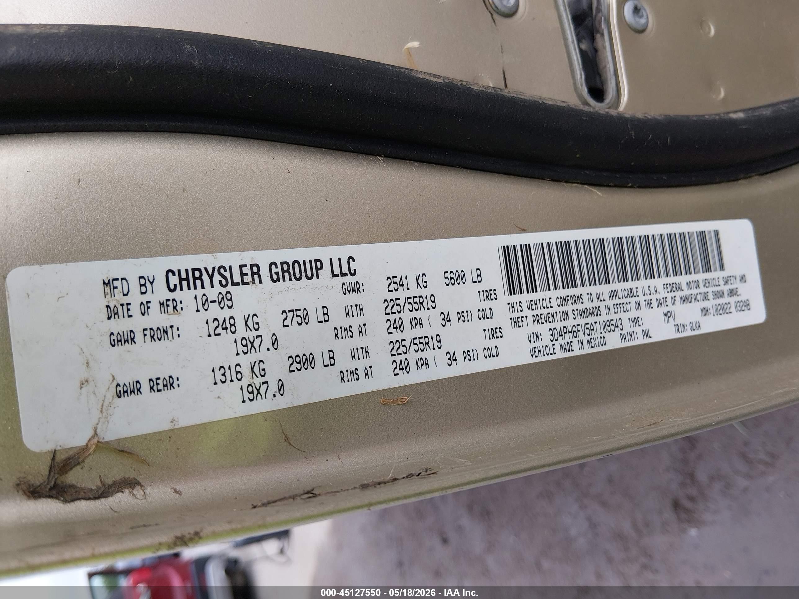2010 Dodge Journey R/t Beige vin: 3D4PH6FV5AT109543