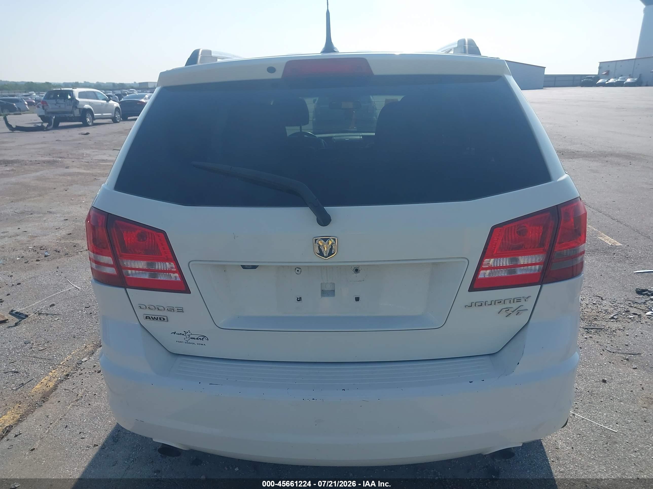 2010 Dodge Journey R/t White vin: 3D4PH9FV9AT239679