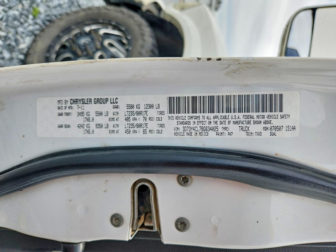 2011 Dodge Ram 3500 White vin: 3D73Y4CL7BG634025