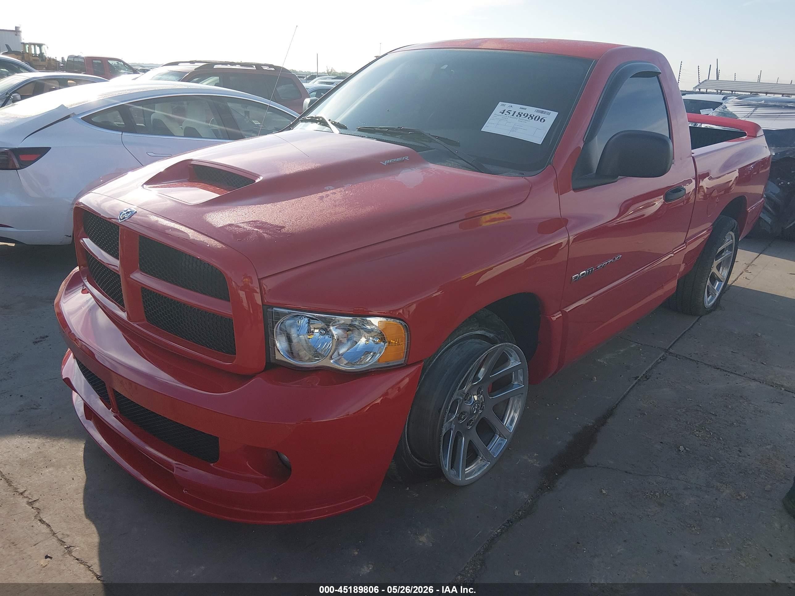 2004 Dodge Ram 1500 Srt-10 Red vin: 3D7HA16H04G235282