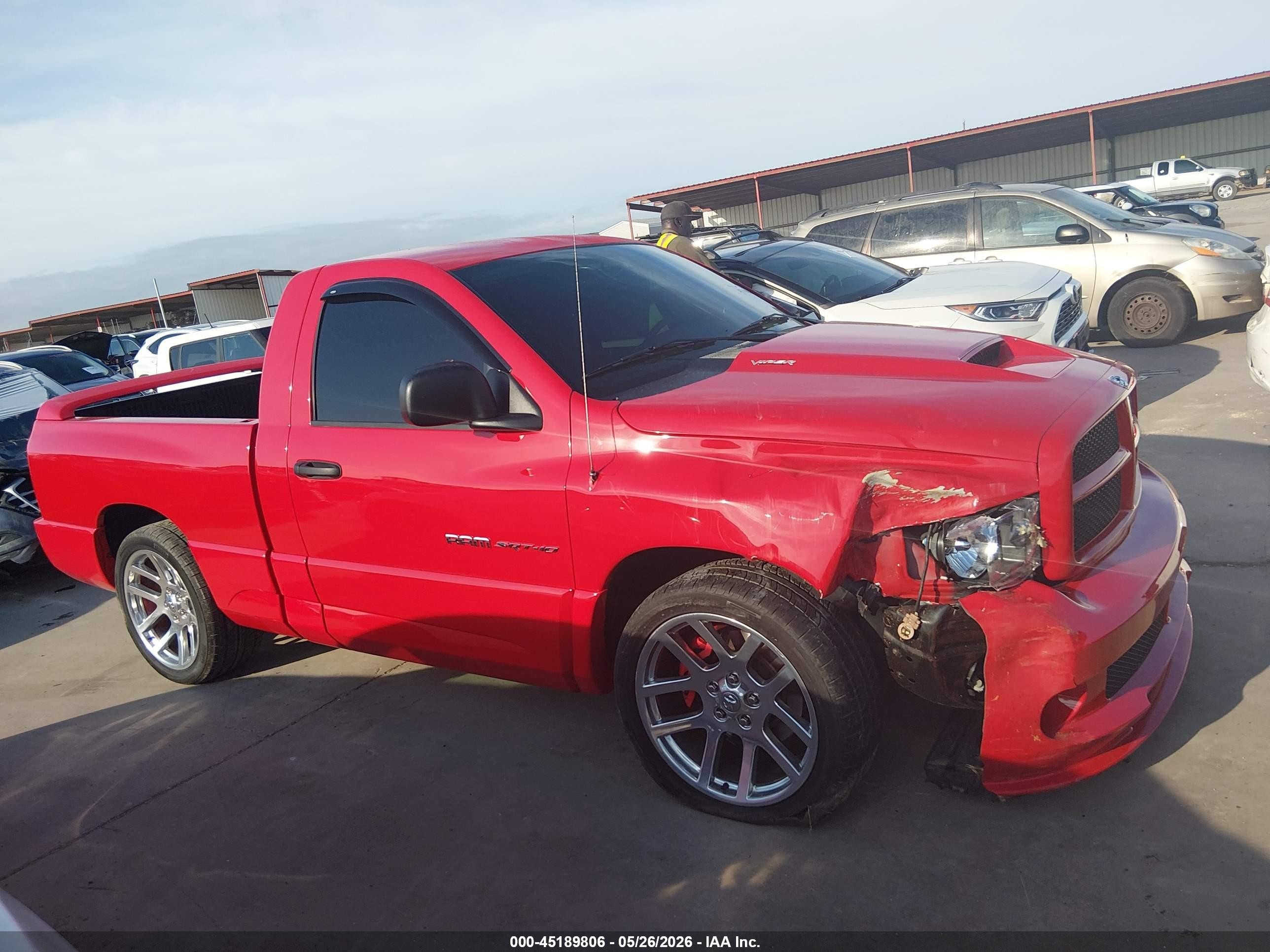 2004 Dodge Ram 1500 Srt-10 Red vin: 3D7HA16H04G235282