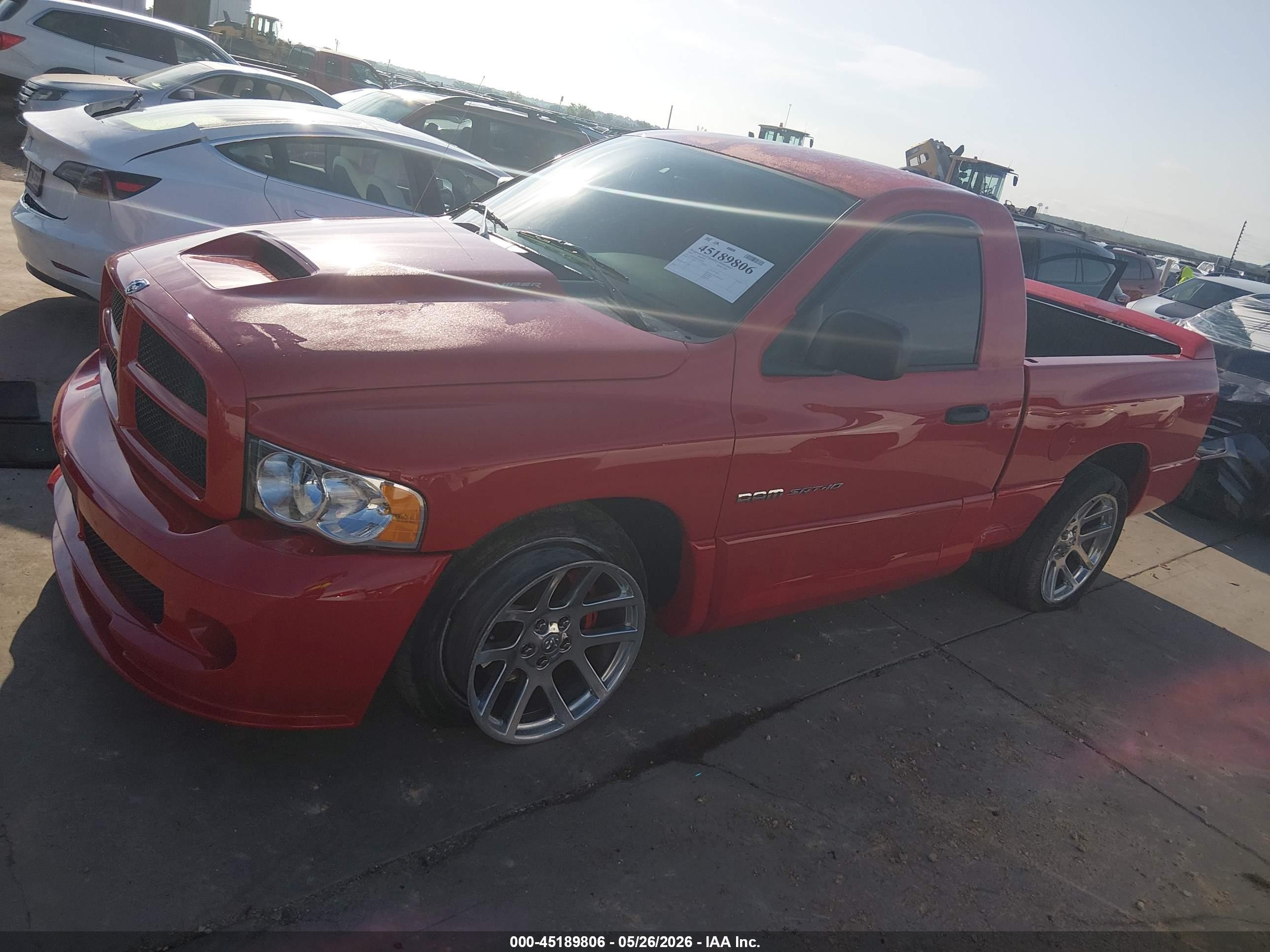 2004 Dodge Ram 1500 Srt-10 Red vin: 3D7HA16H04G235282