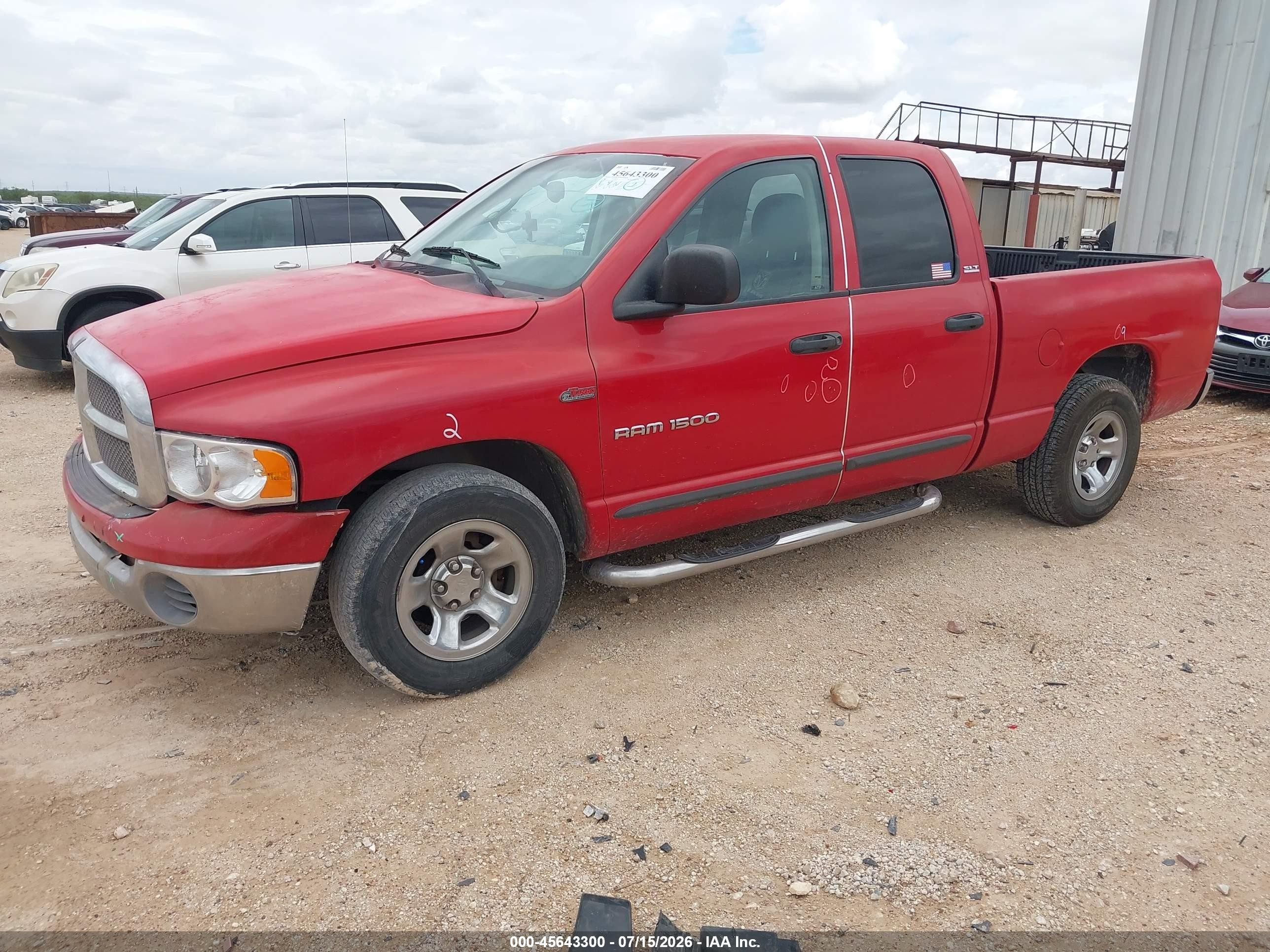 2002 Dodge Ram 1500 St Red vin: 3D7HA18N22G180219
