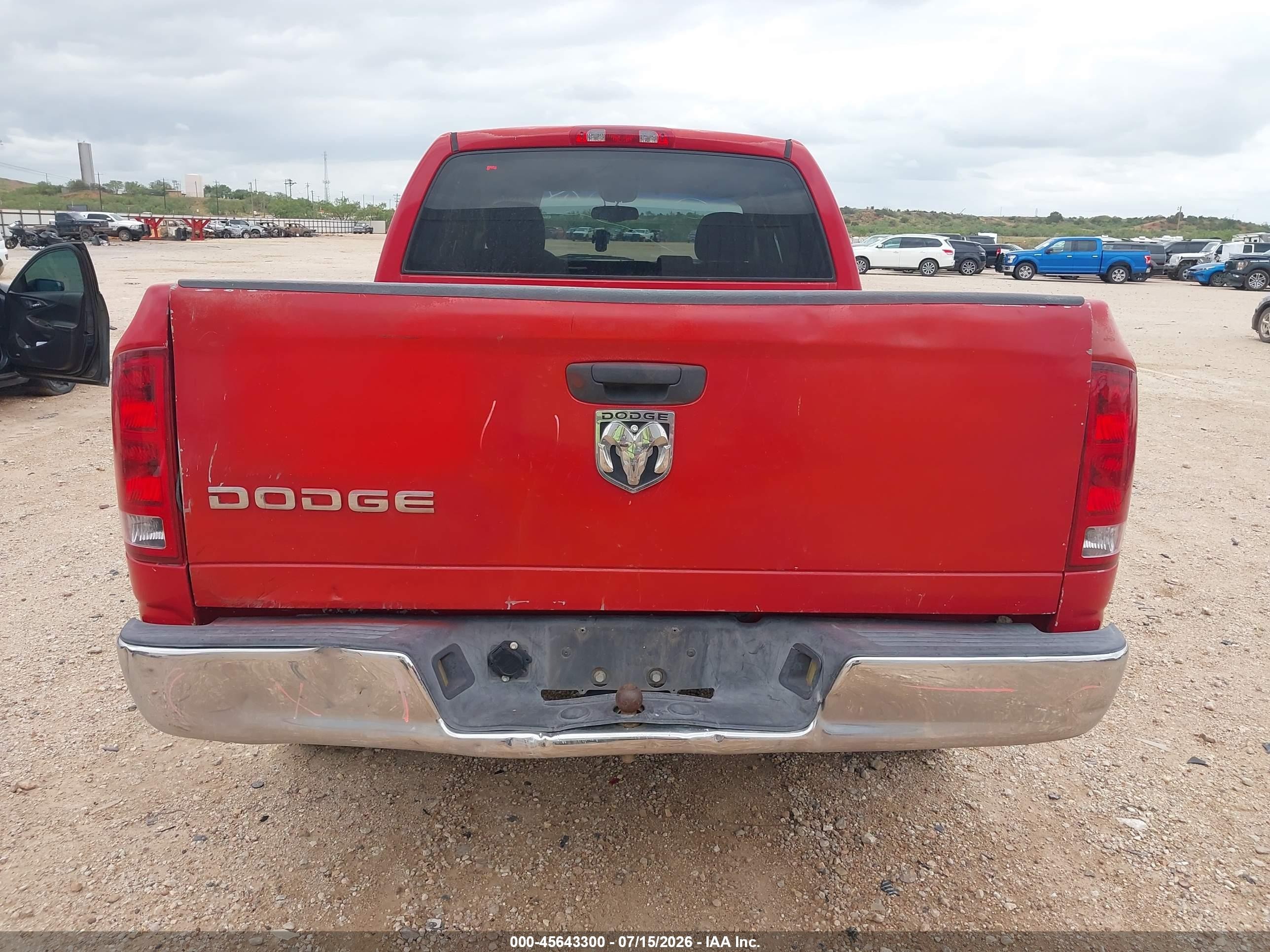 2002 Dodge Ram 1500 St Red vin: 3D7HA18N22G180219