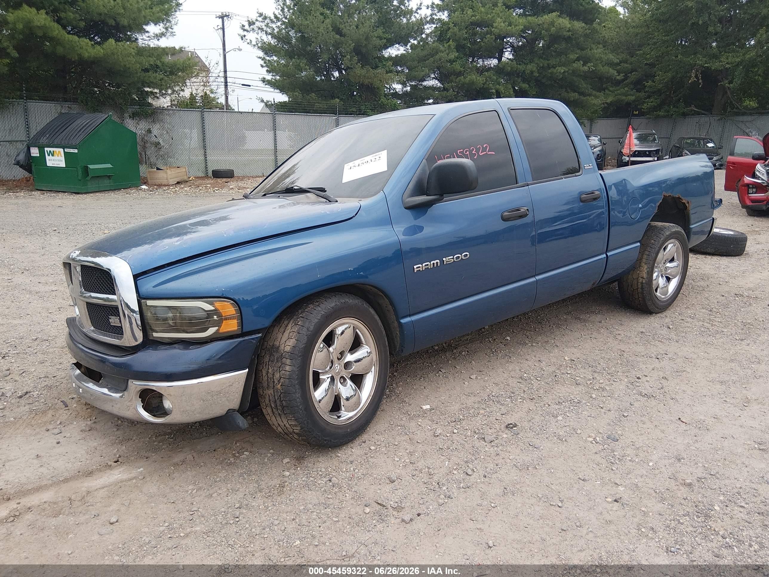 2002 Dodge Ram 1500 St Light Blue vin: 3D7HA18N52G128616