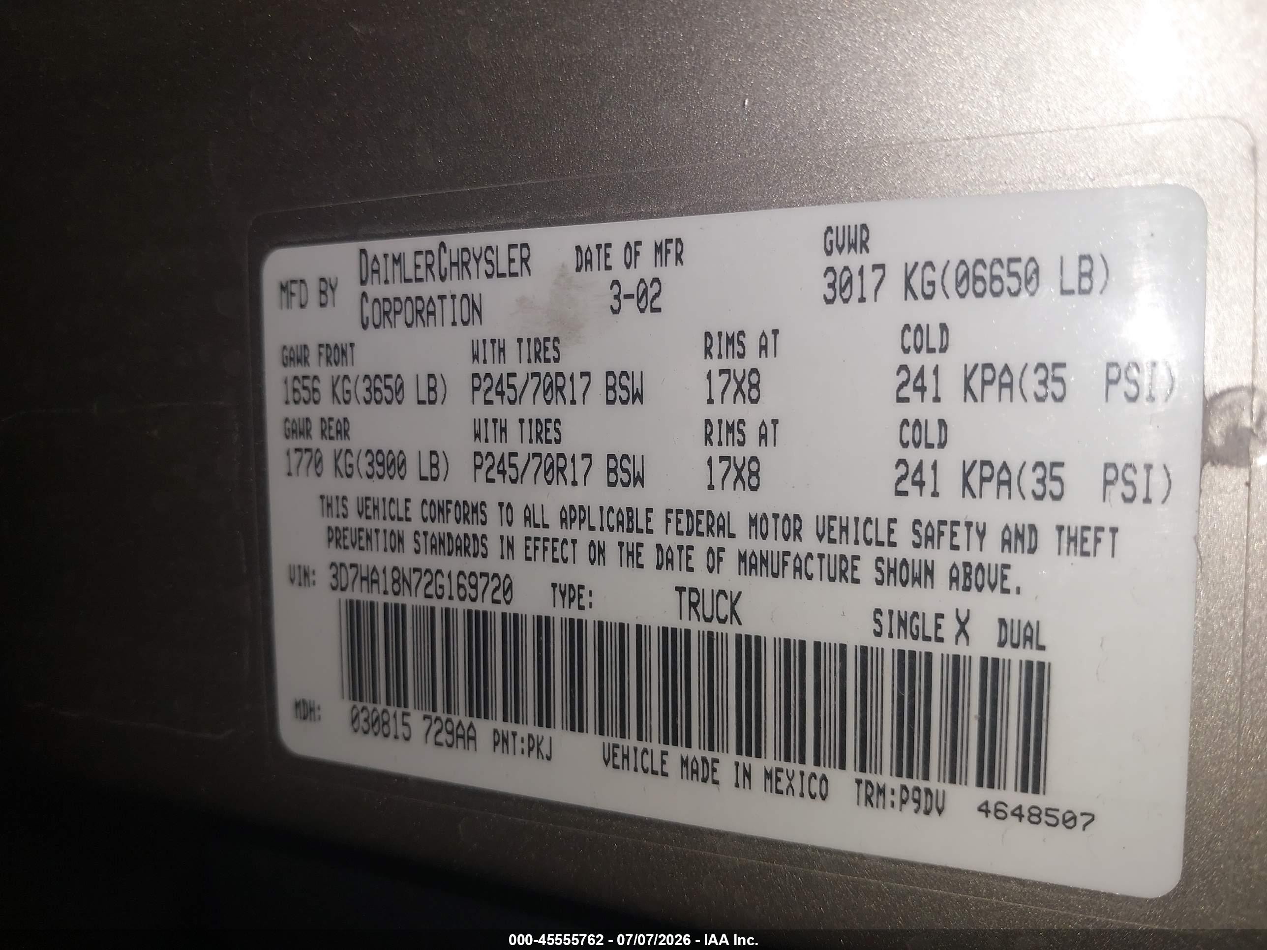 2002 Dodge Ram 1500 St Коричневый vin: 3D7HA18N72G169720