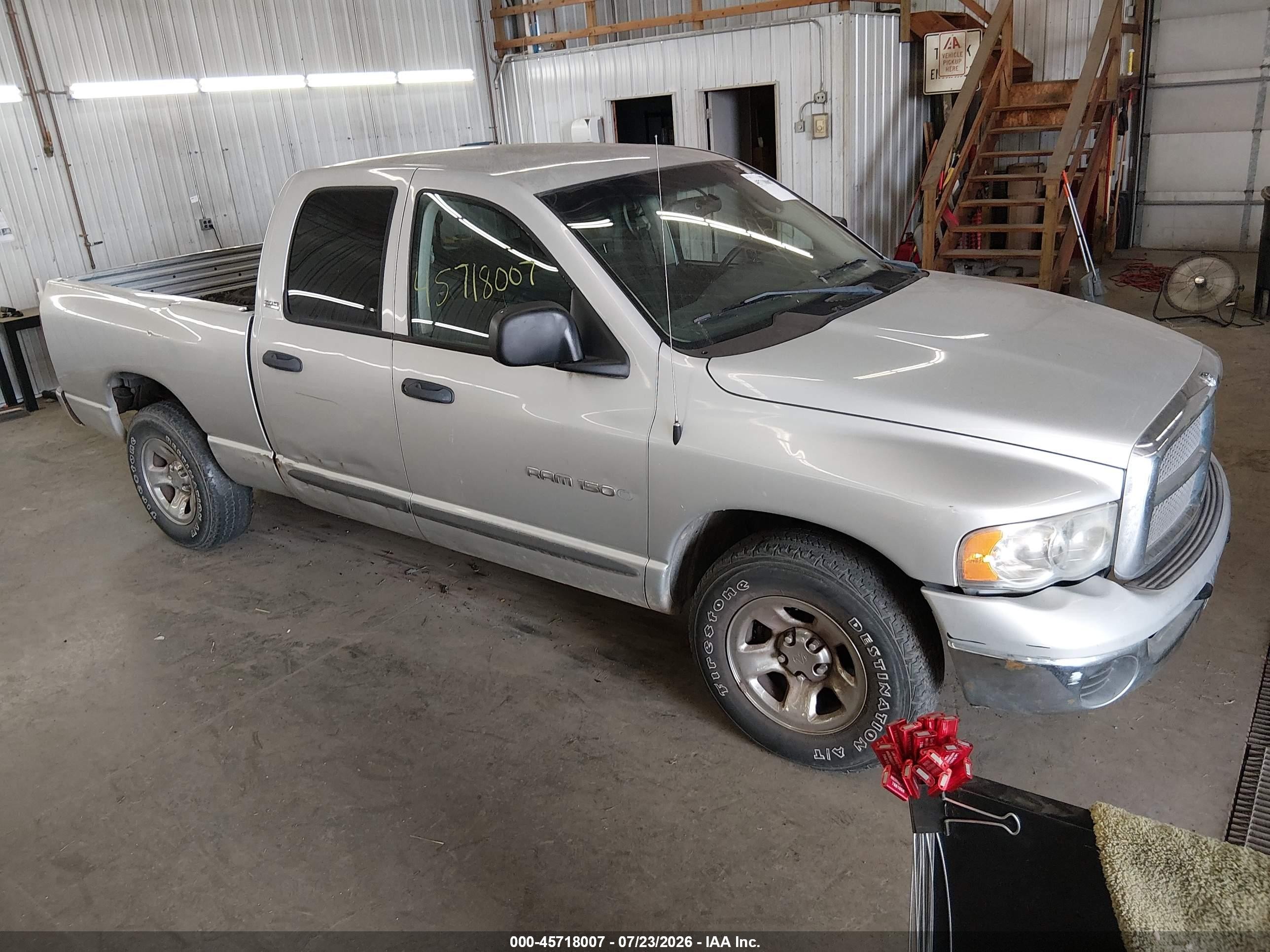 2002 Dodge Ram 1500 St Silver vin: 3D7HA18N72G196612