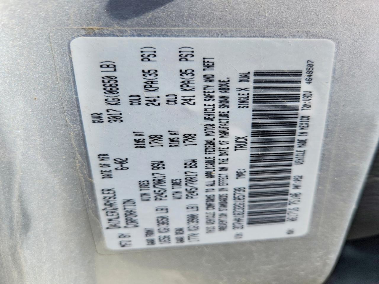 2002 Dodge Ram 1500 Silver vin: 3D7HA18Z32G185738