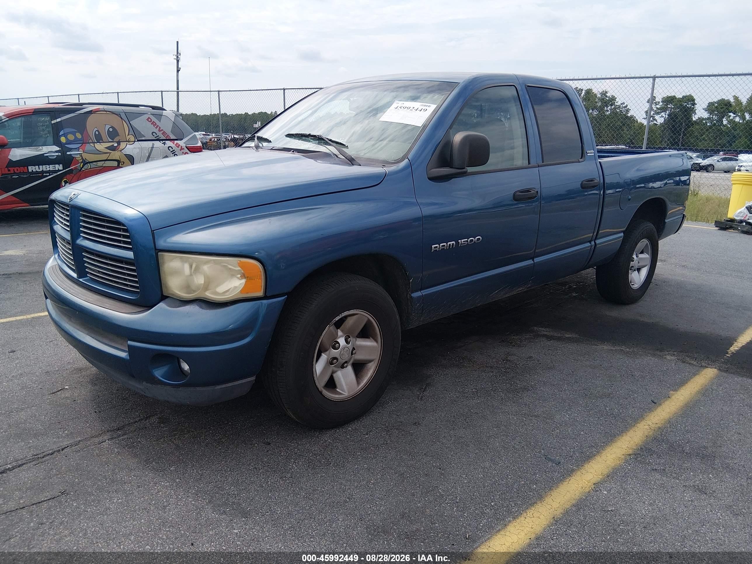 2002 Dodge Ram 1500 St Синий vin: 3D7HA18Z72G204694