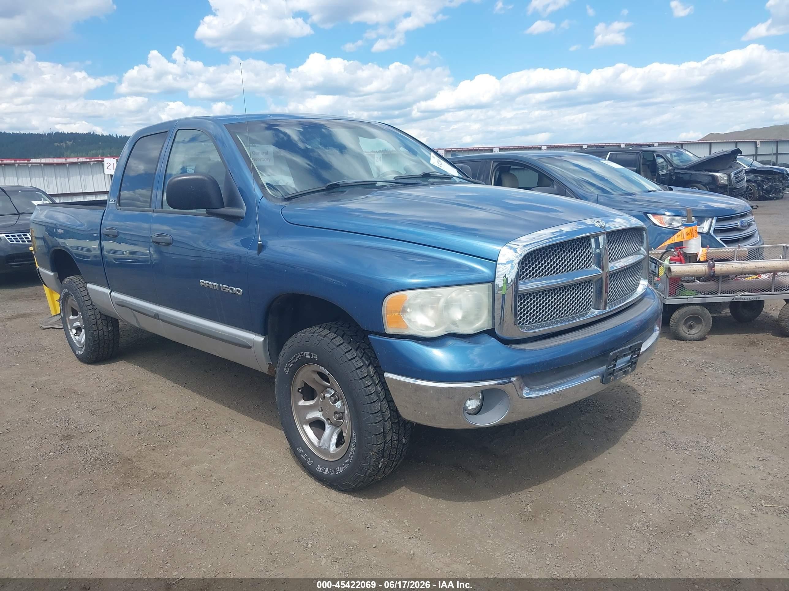 2002 Dodge Ram 1500 St Blue vin: 3D7HU18N52G186636