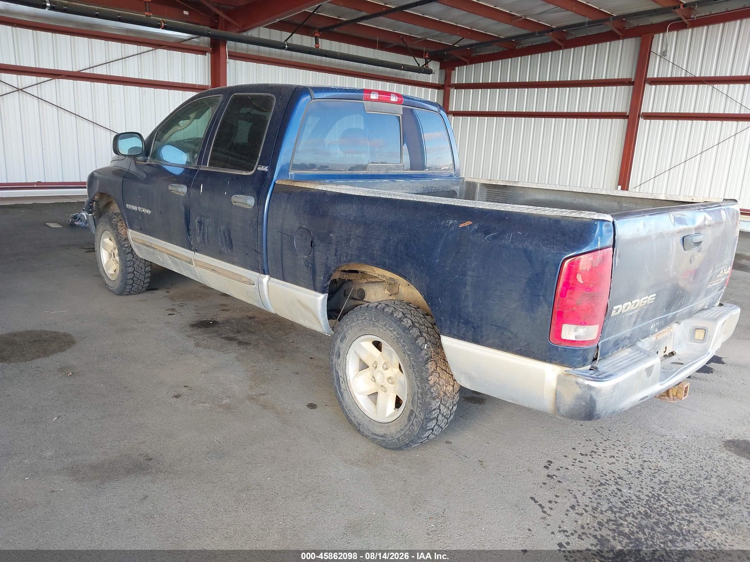 2002 Dodge Ram 1500 St Blue vin: 3D7HU18N82G185044