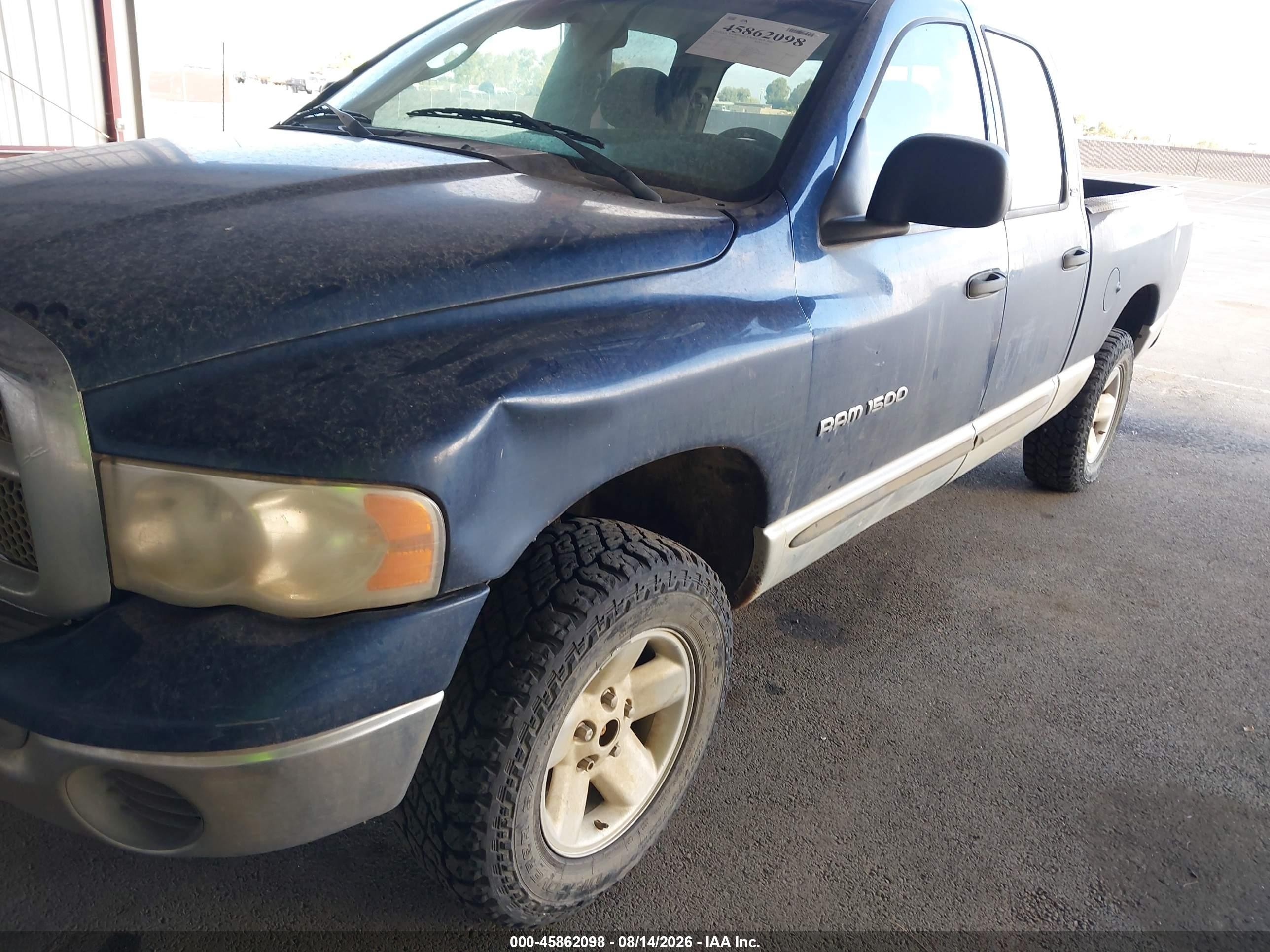 2002 Dodge Ram 1500 St Blue vin: 3D7HU18N82G185044