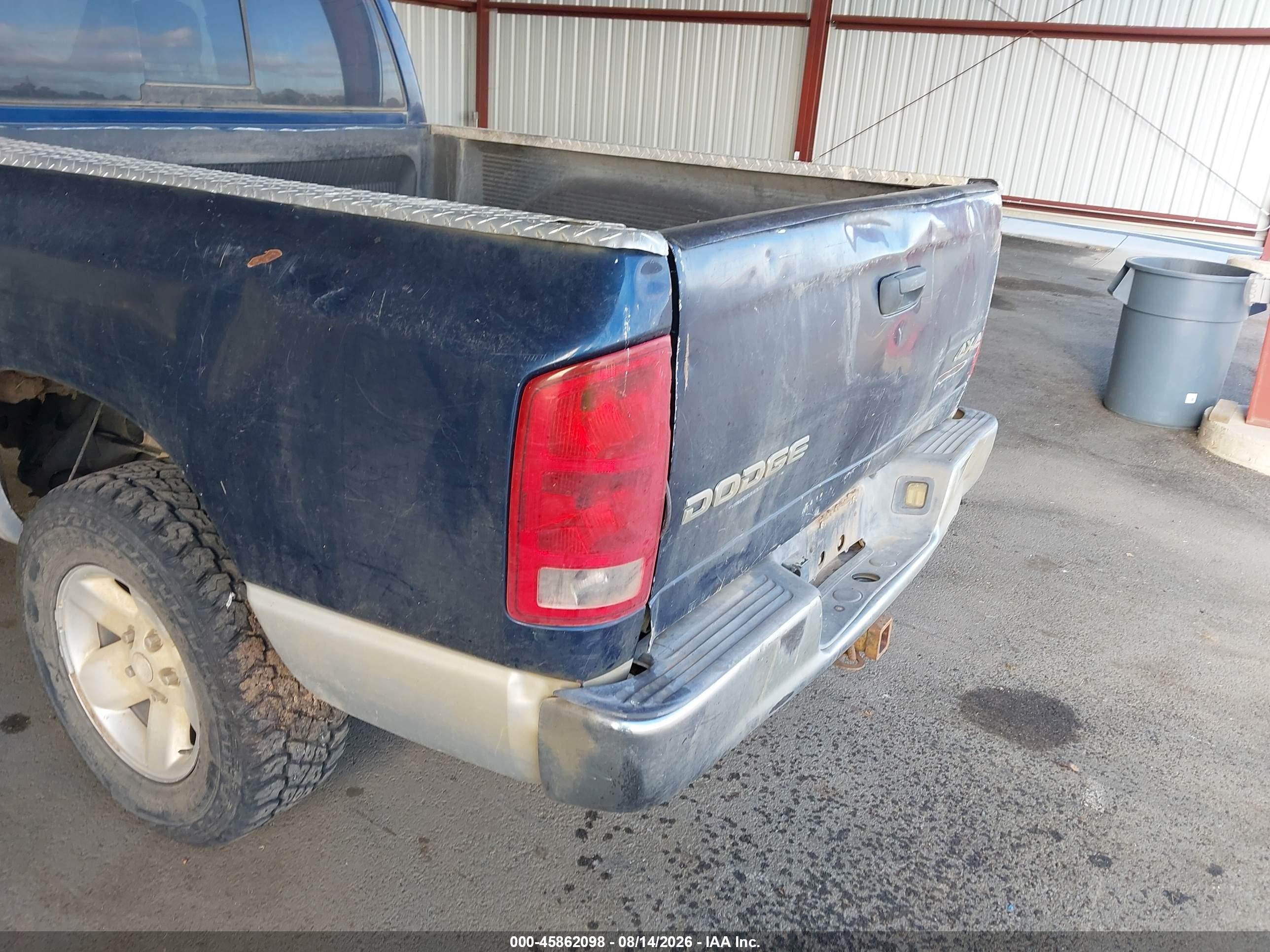 2002 Dodge Ram 1500 St Blue vin: 3D7HU18N82G185044
