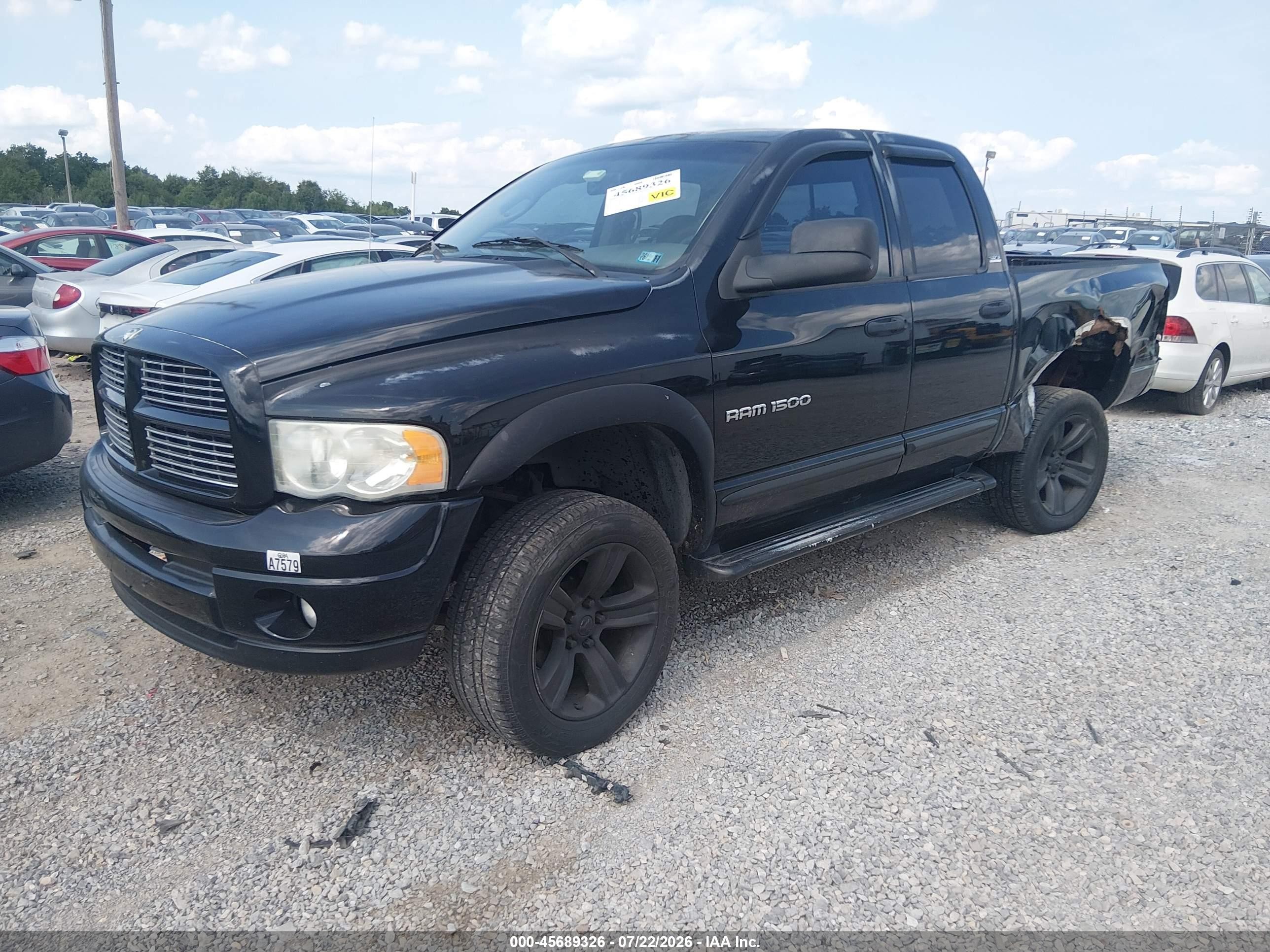 2002 Dodge Ram 1500 St Black vin: 3D7HU18Z12G132785