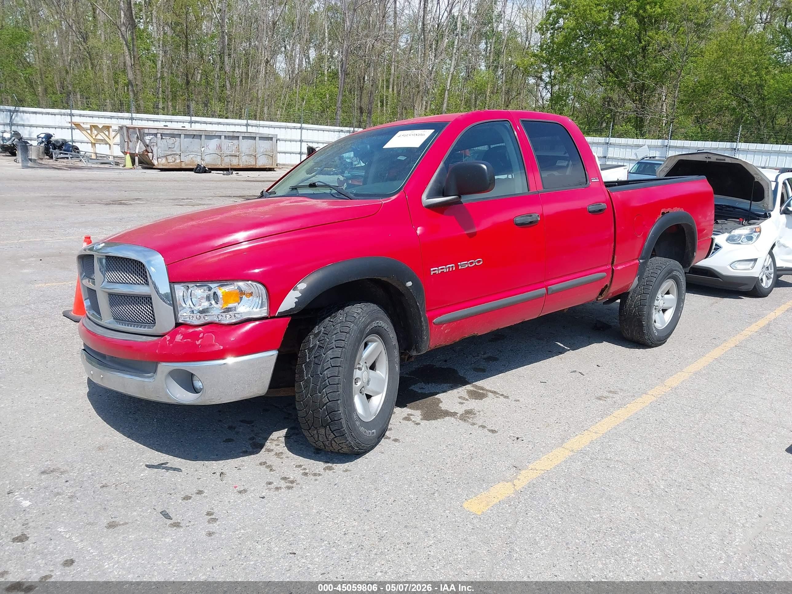 2002 Dodge Ram 1500 St Red vin: 3D7HU18Z52G205897