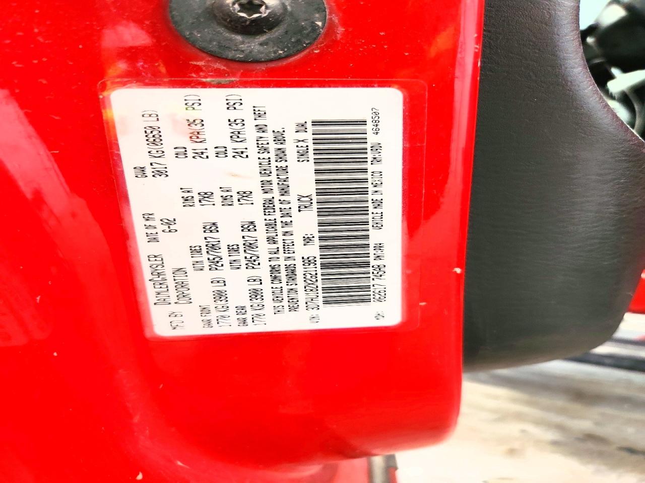 2002 Dodge Ram 1500 Red vin: 3D7HU18ZX2G211985