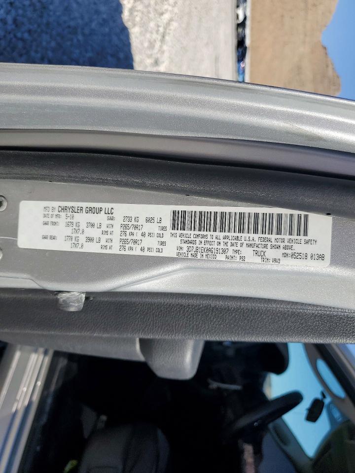 2010 Dodge Ram 1500 Silver vin: 3D7JB1EK0AG191307