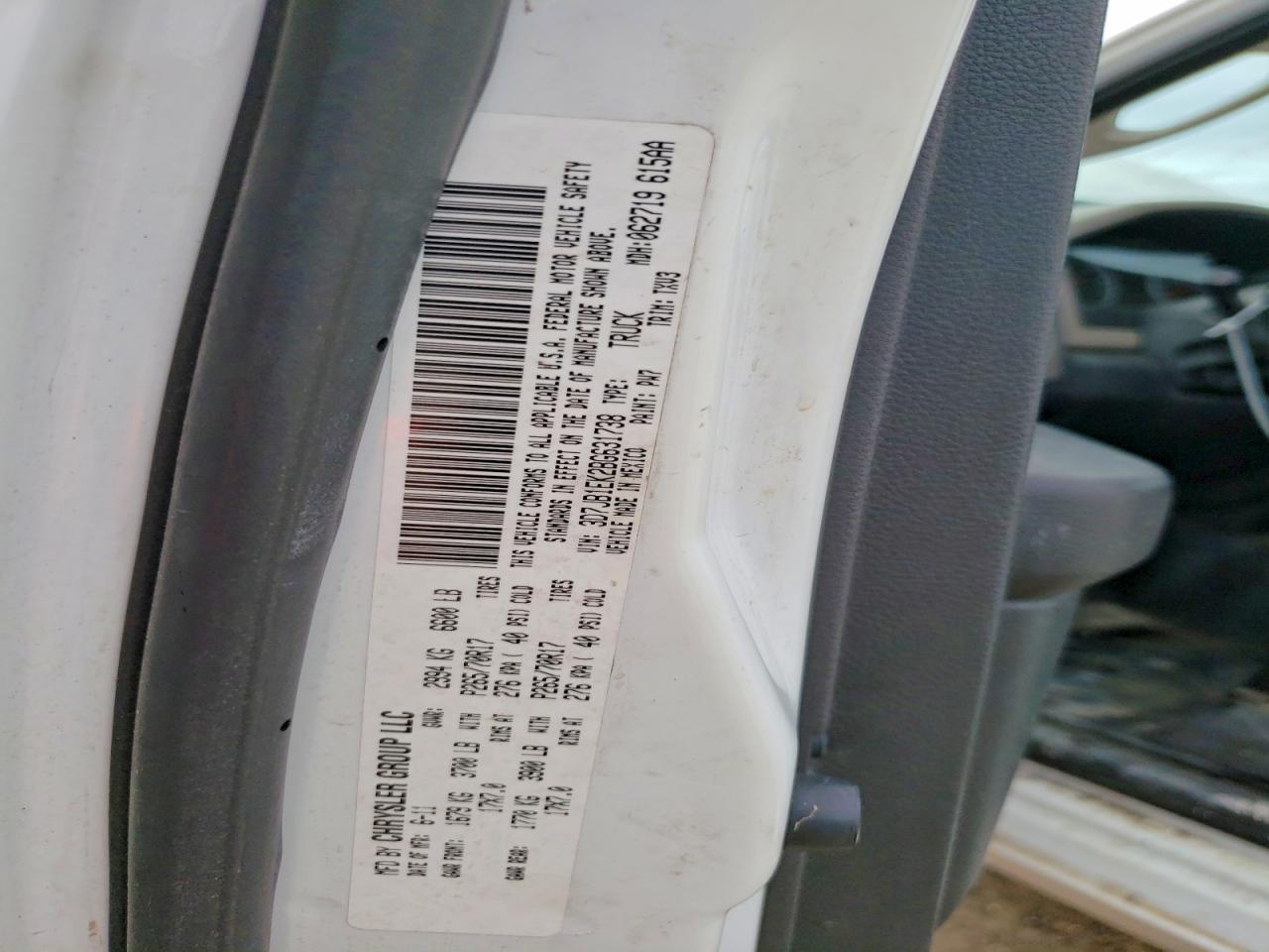 2011 Dodge Ram 1500 White vin: 3D7JB1EK2BG631738