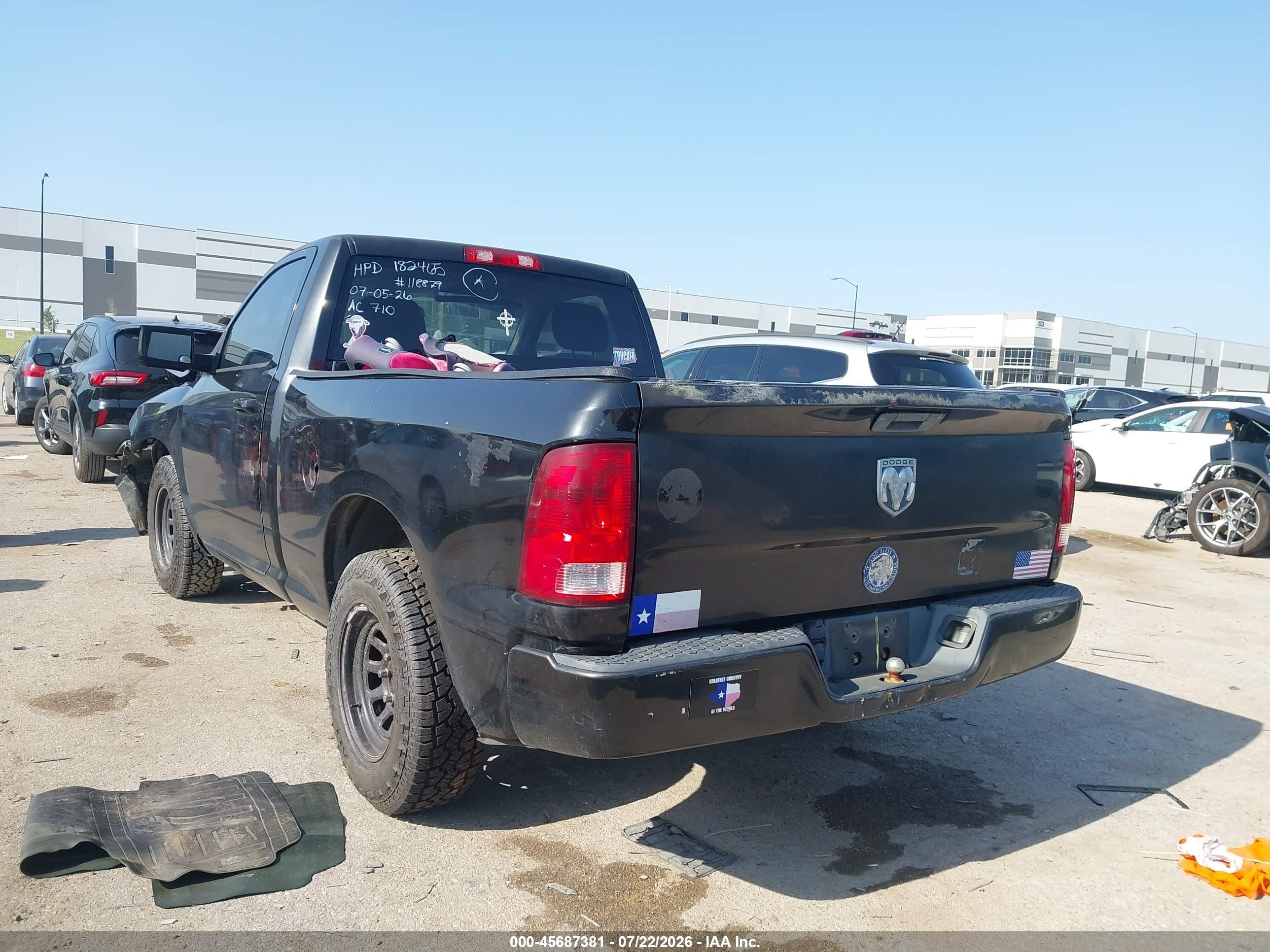 2010 Dodge Ram 1500 St Black vin: 3D7JB1EKXAG118879