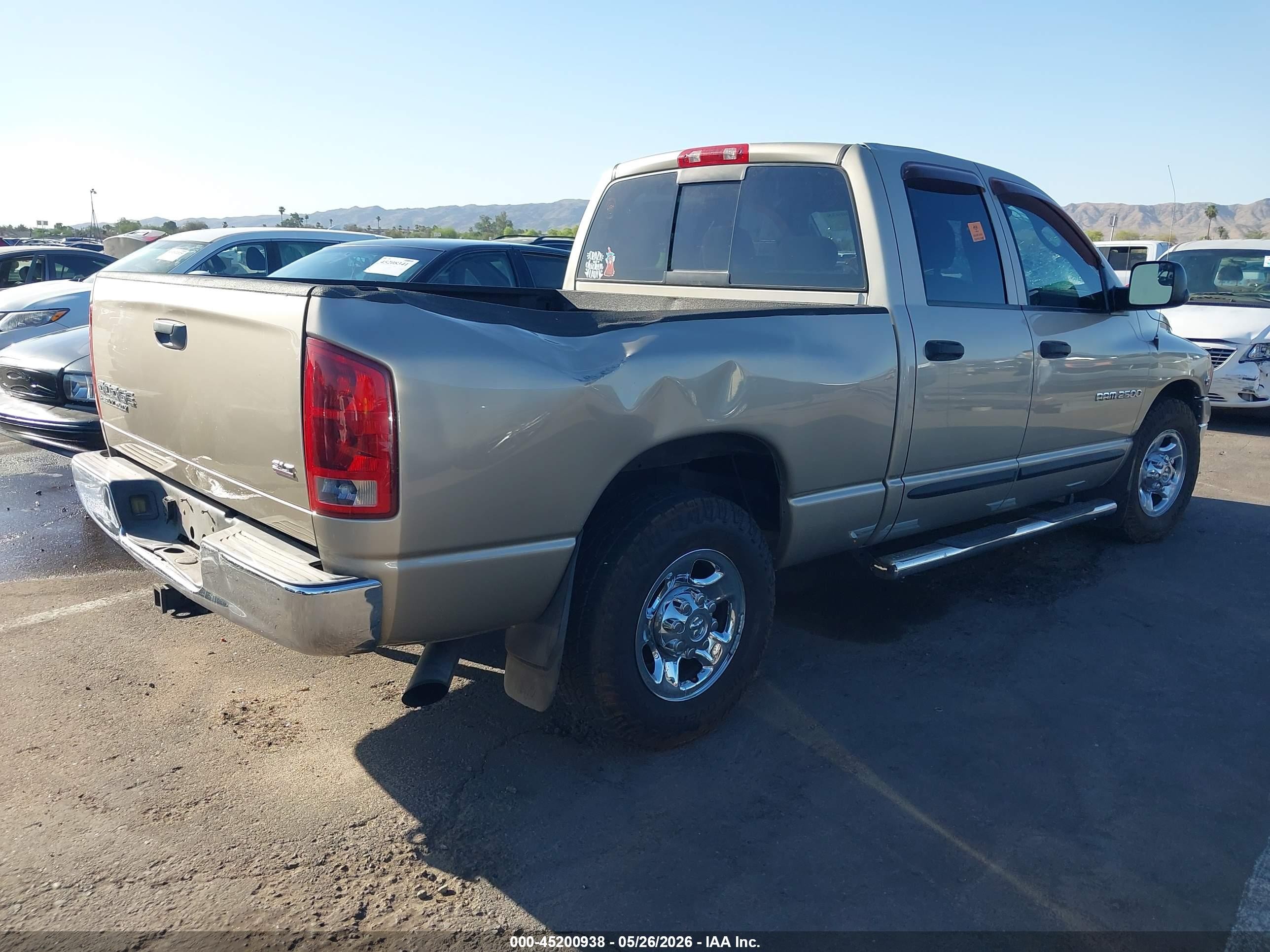 2004 Dodge Ram 2500 Slt/laramie Gold vin: 3D7KA28C54G209208
