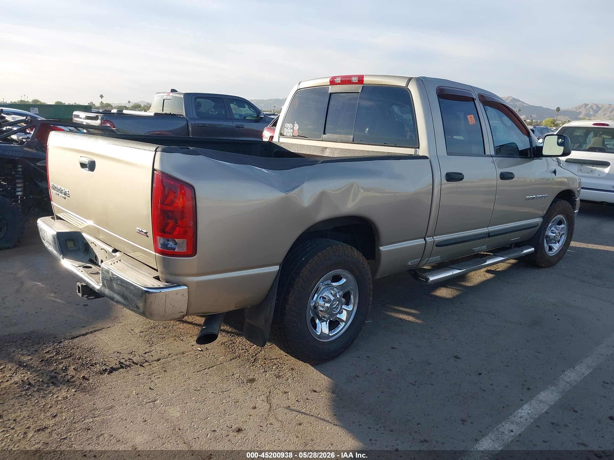 2004 Dodge Ram 2500 Slt/laramie Gold vin: 3D7KA28C54G209208