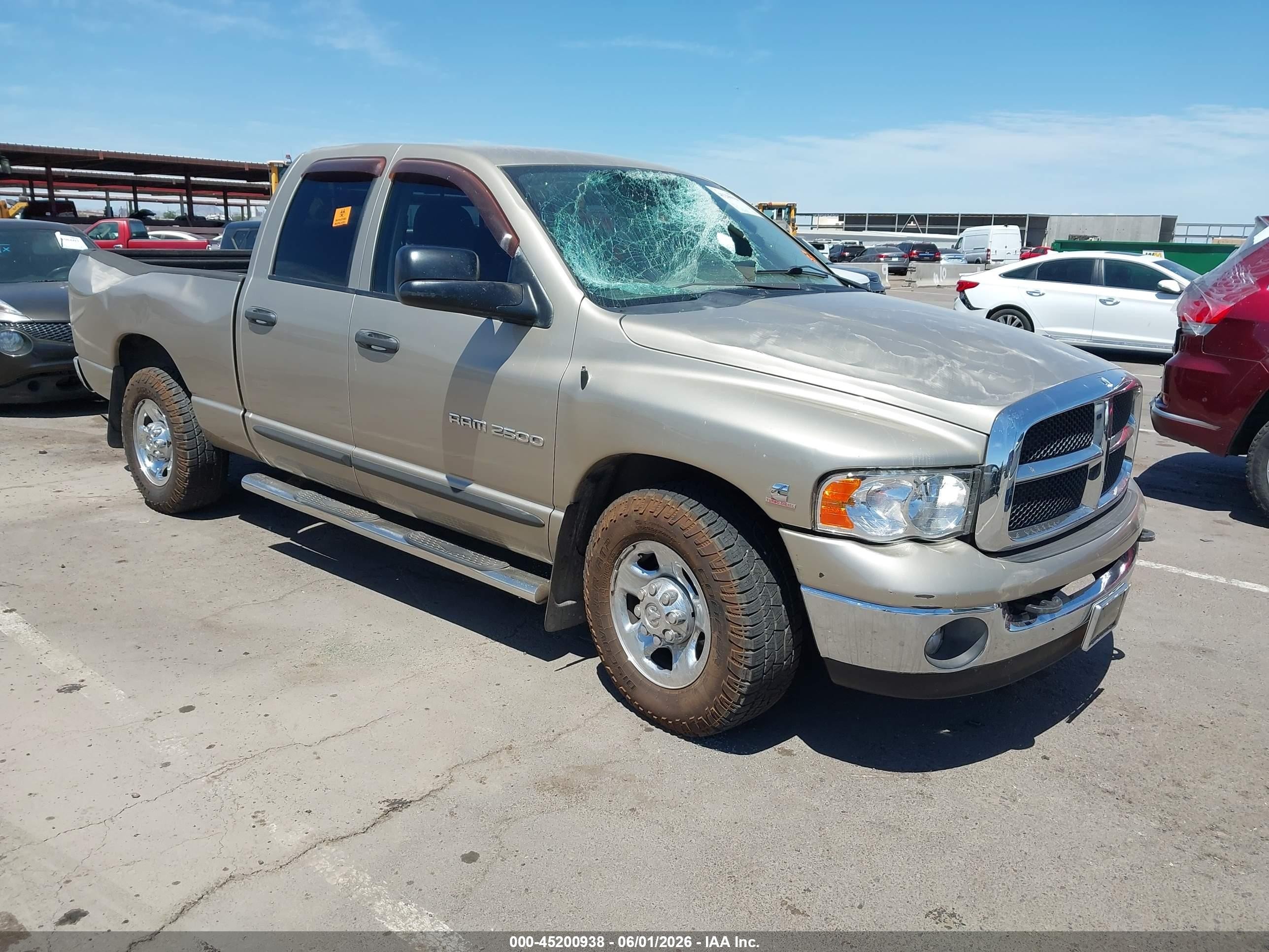 2004 Dodge Ram 2500 Slt/laramie Gold vin: 3D7KA28C54G209208