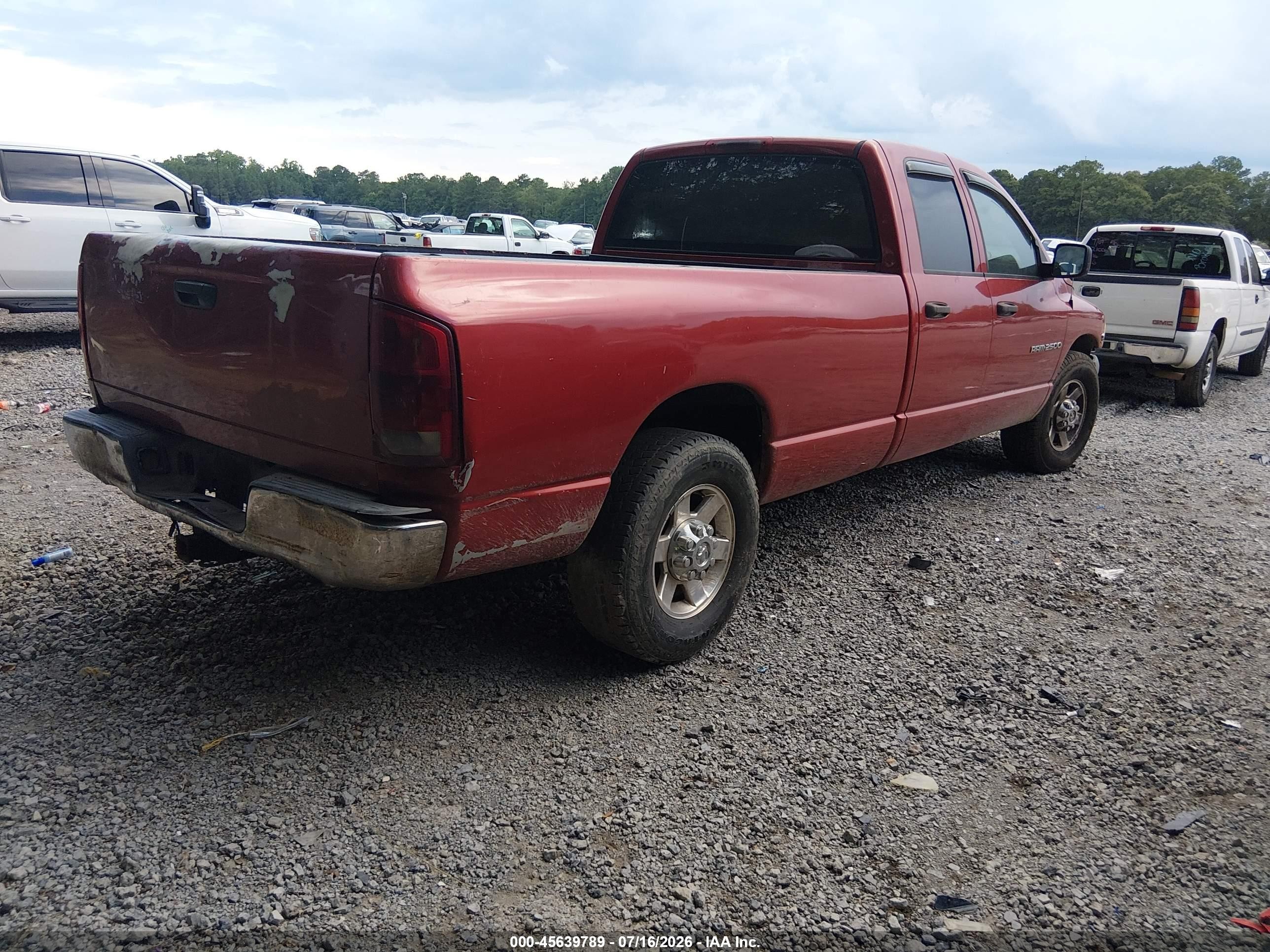2004 Dodge Ram 2500 Slt/laramie Red vin: 3D7KA28C84G178679