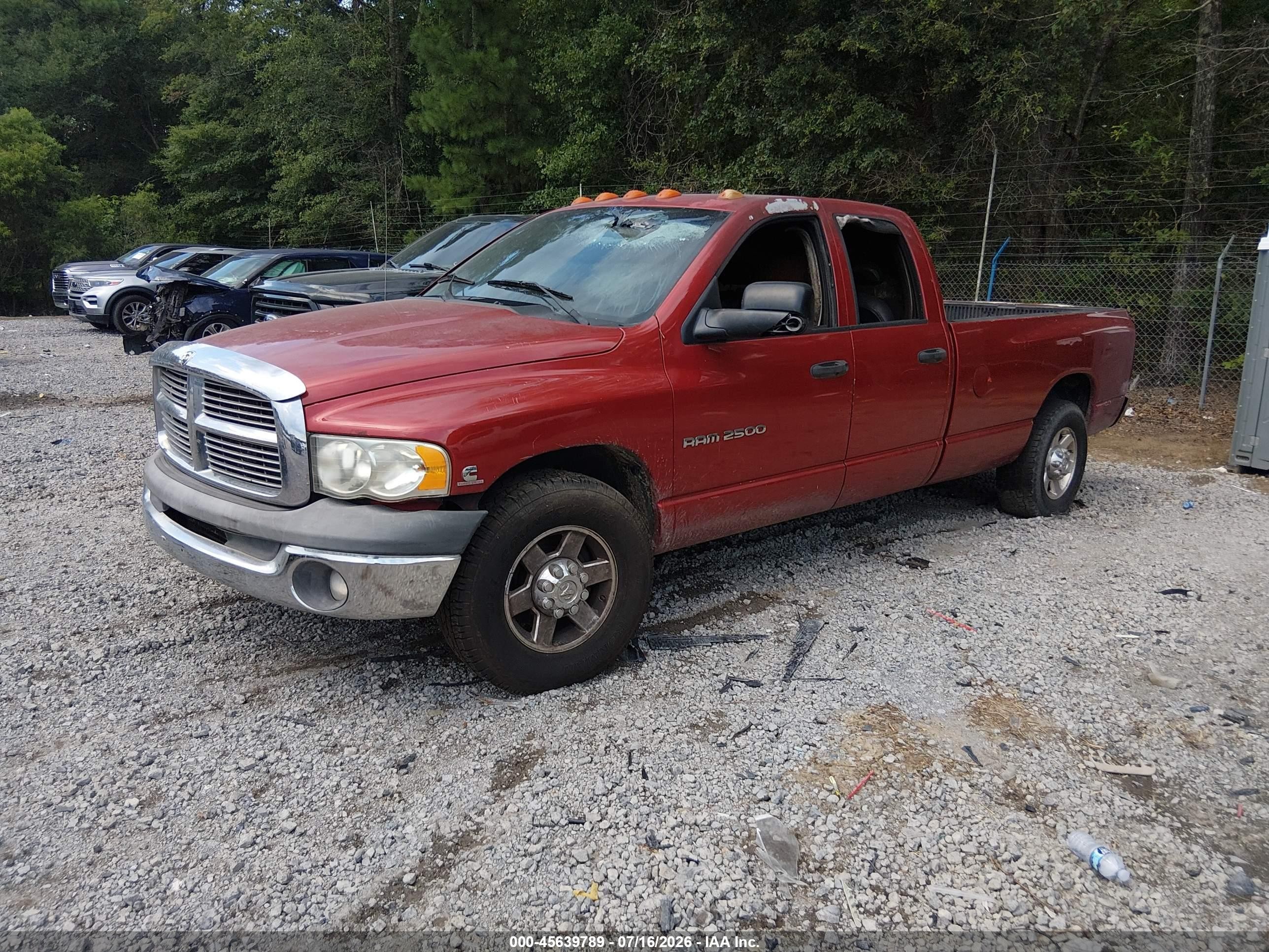 2004 Dodge Ram 2500 Slt/laramie Red vin: 3D7KA28C84G178679