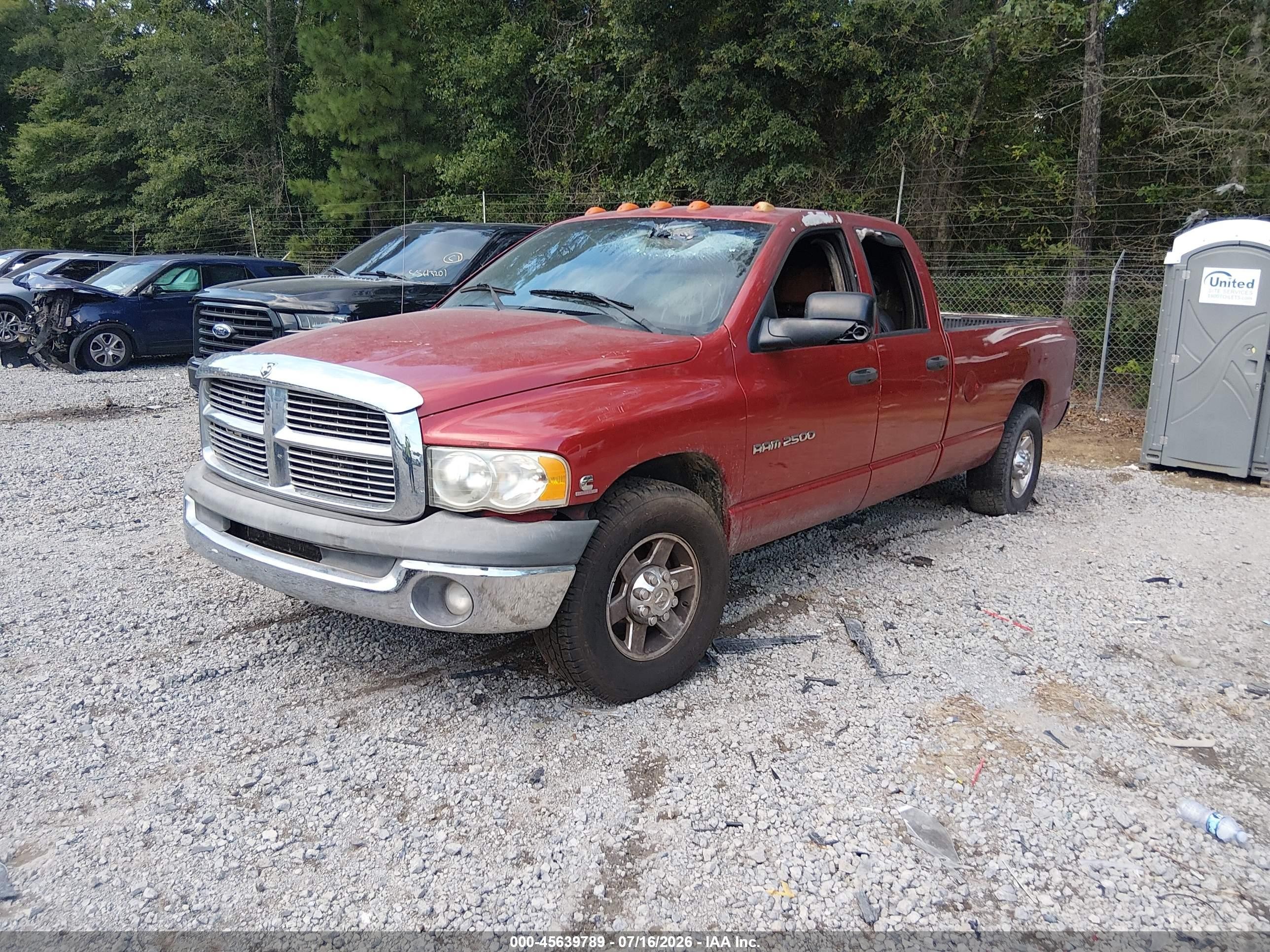 2004 Dodge Ram 2500 Slt/laramie Red vin: 3D7KA28C84G178679