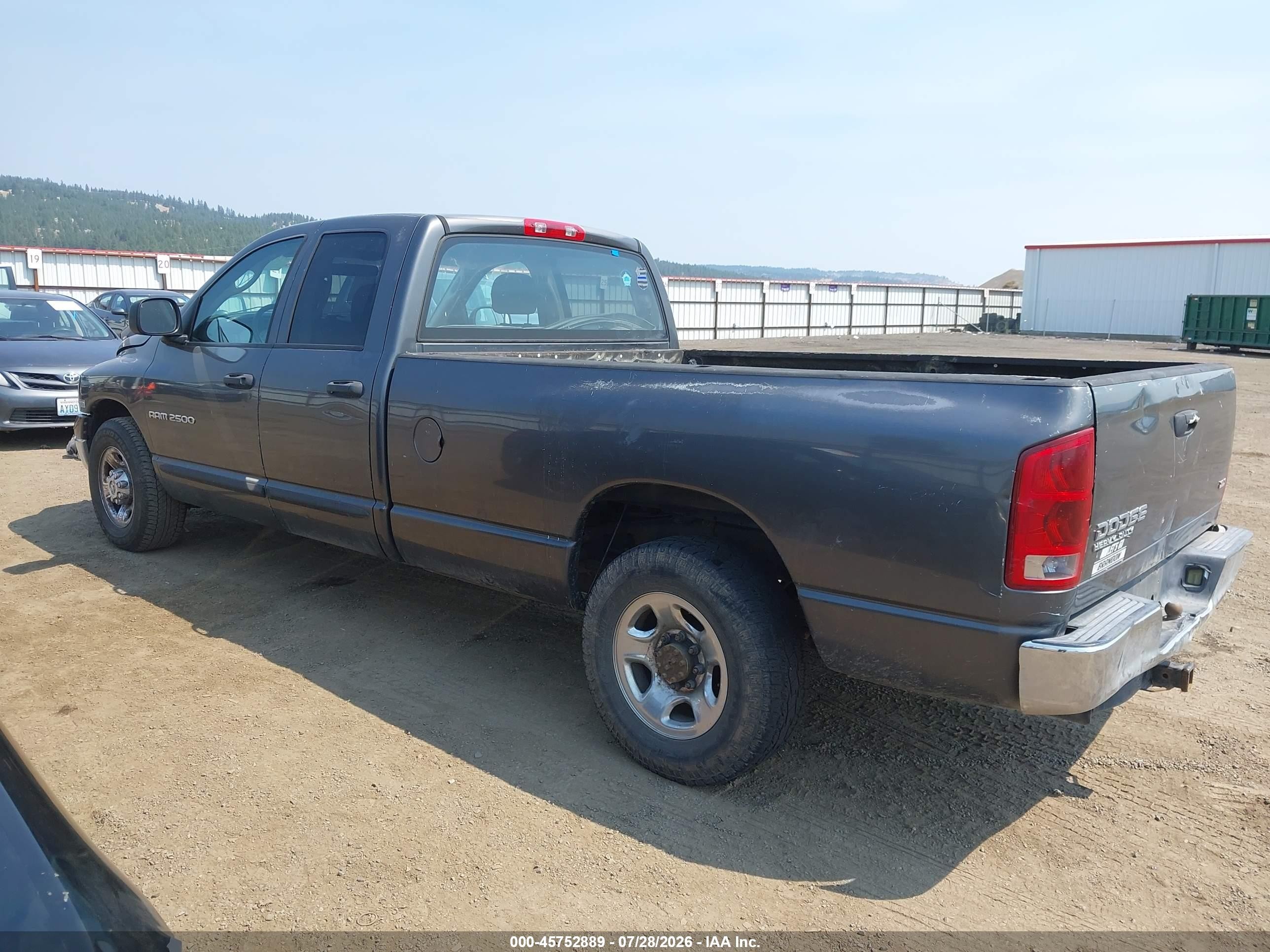 2003 Dodge Ram 2500 Slt/laramie/st Gray vin: 3D7KA28D03G835353